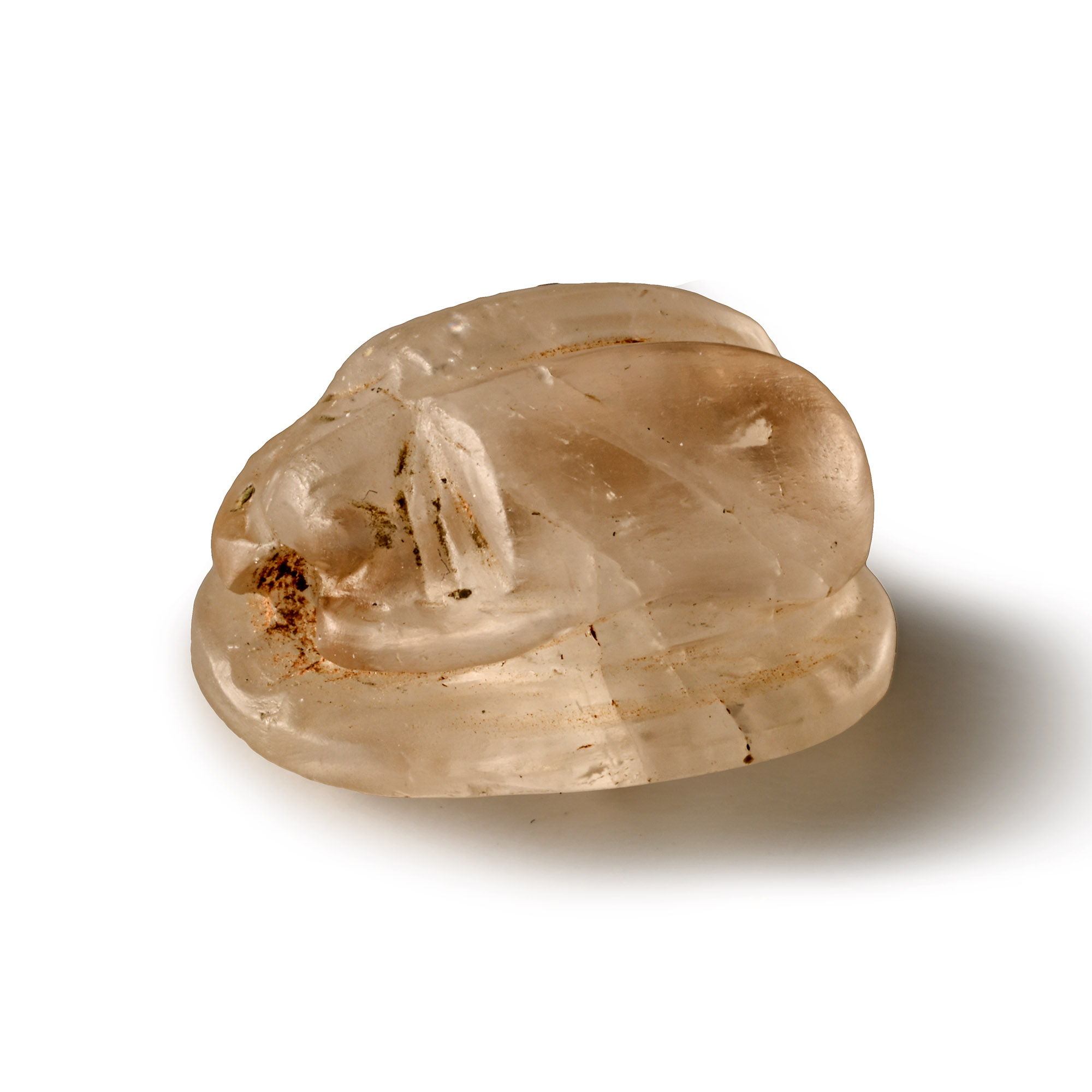 Egypto-Phoenician Rock Crystal Scaraboid with Winged Sphinx