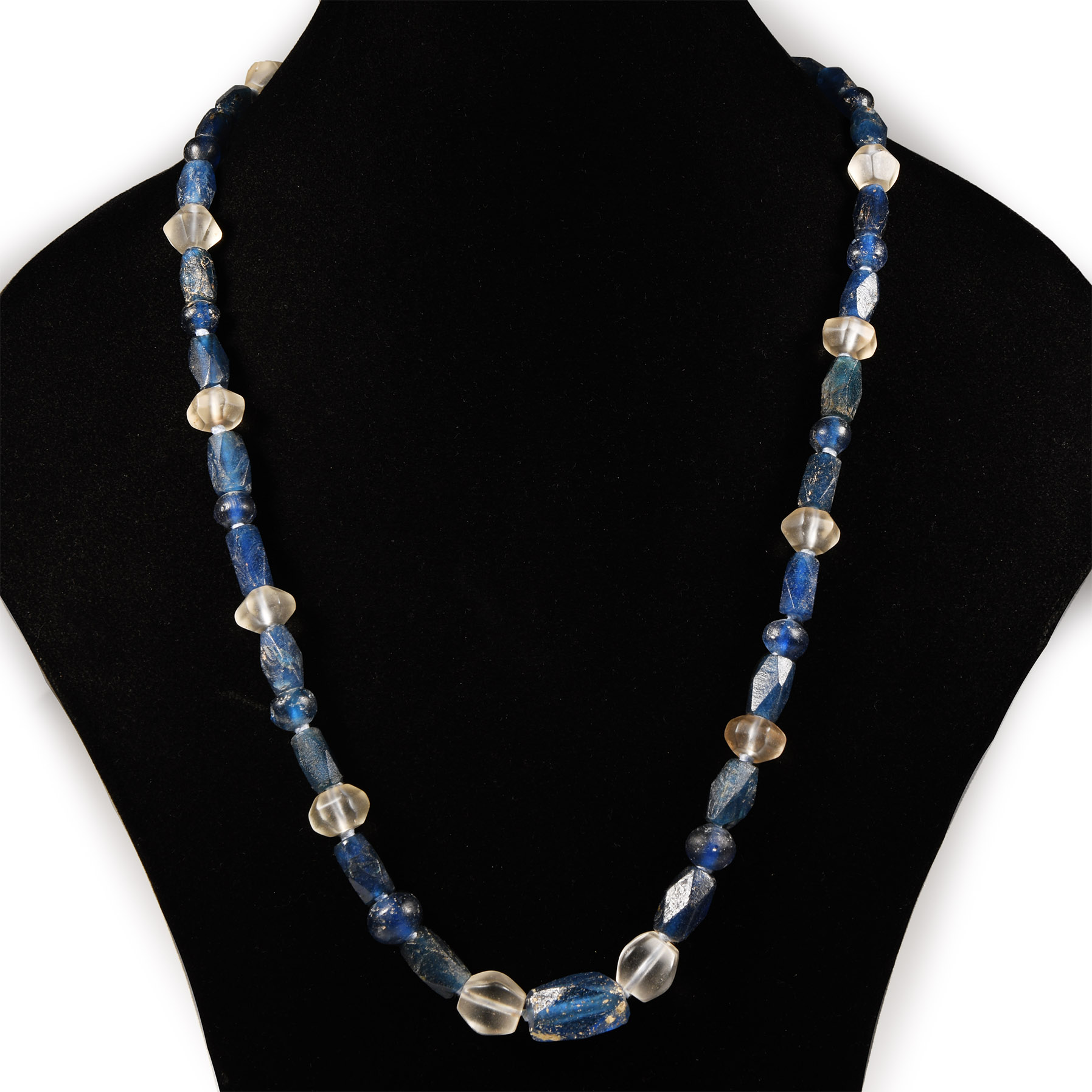 Roman Blue Cut Glass Bead Necklace