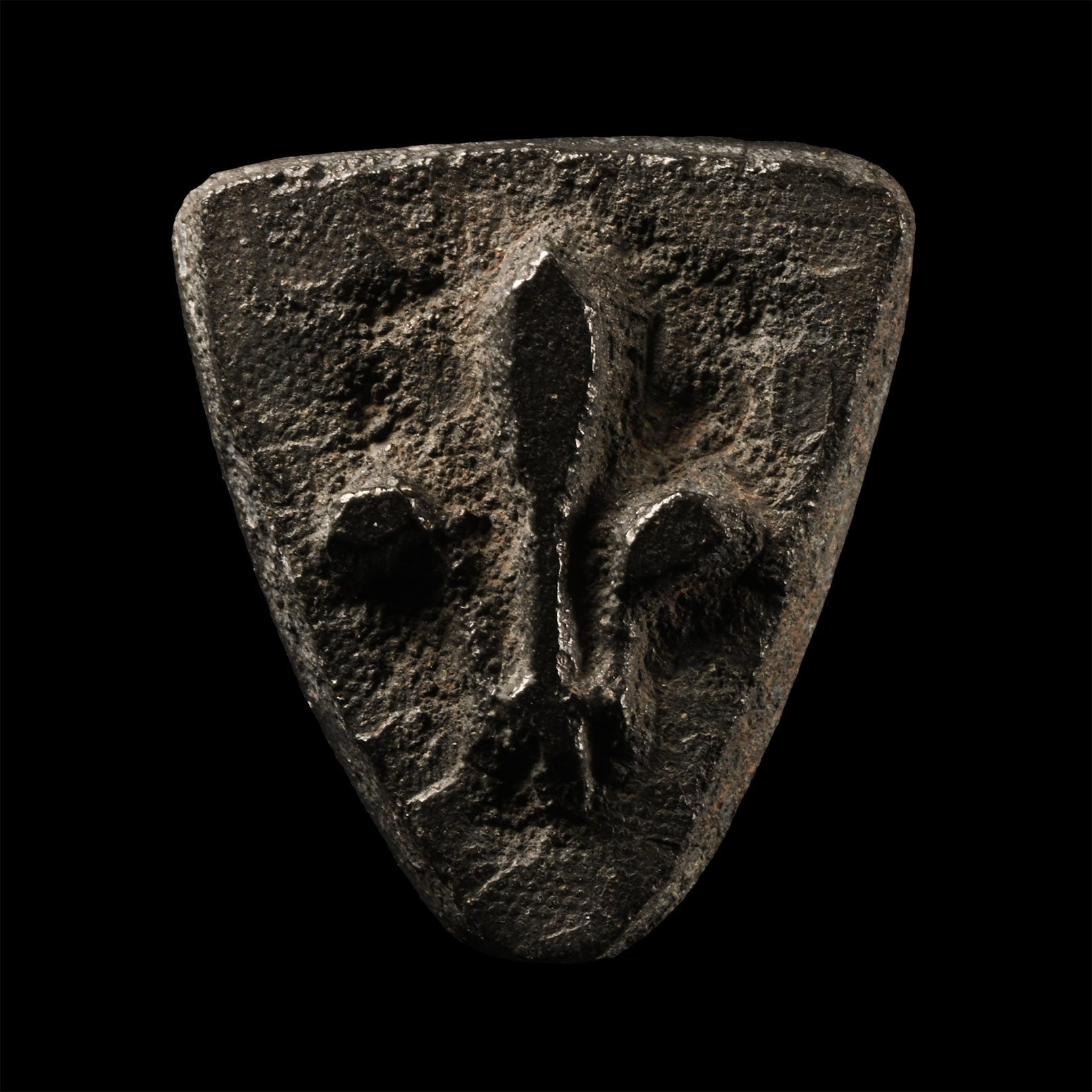 Medieval Bronze Heraldic Heater-Shaped Weight