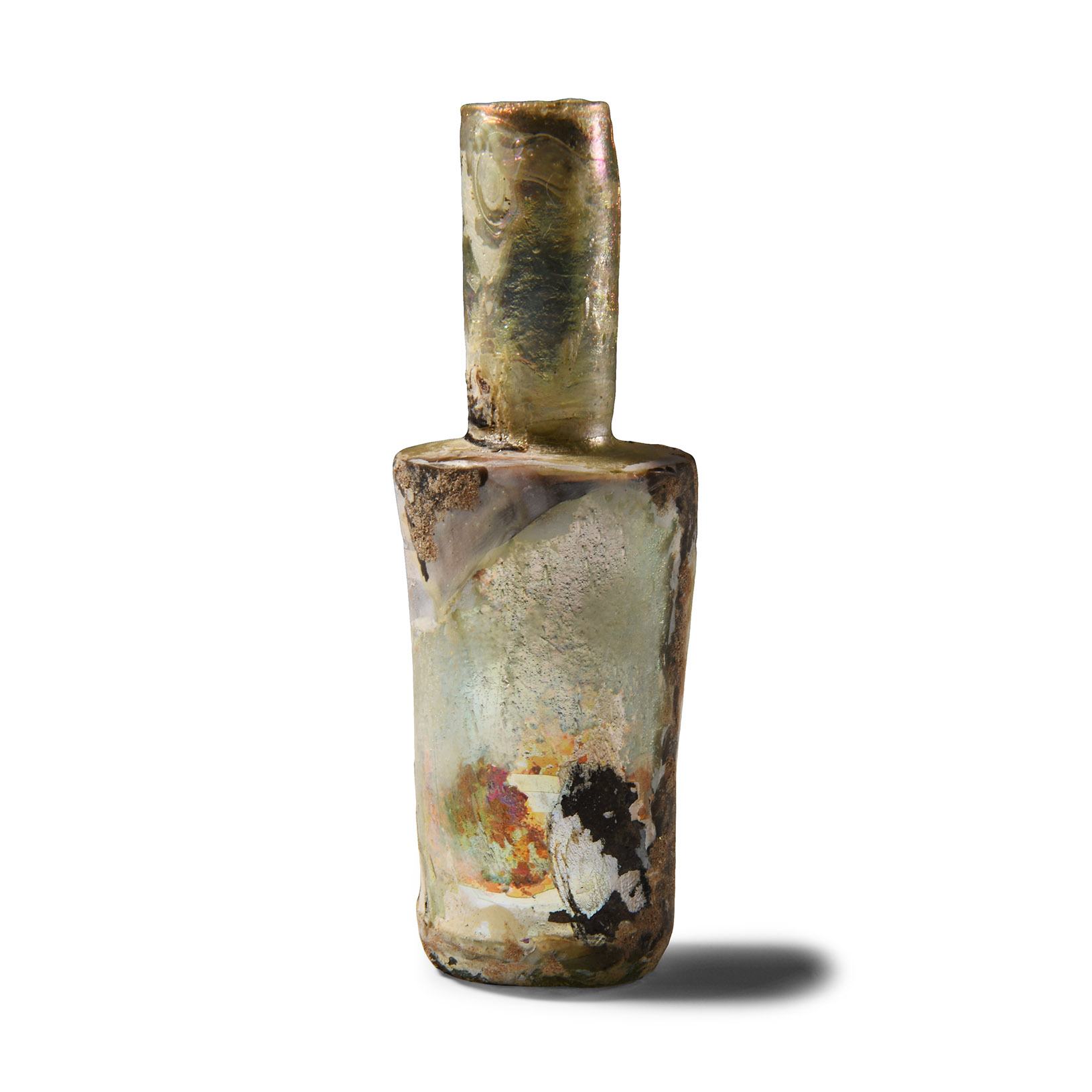 Roman Iridescent Glass Perfume Vessel