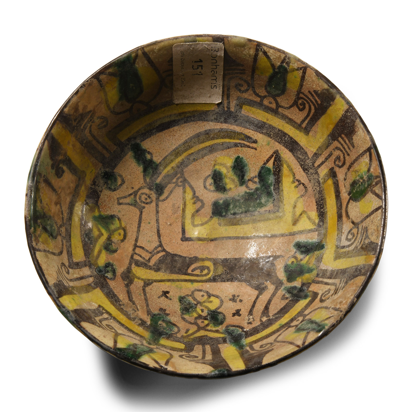 Nishapur Glazed Bowl with Ibex