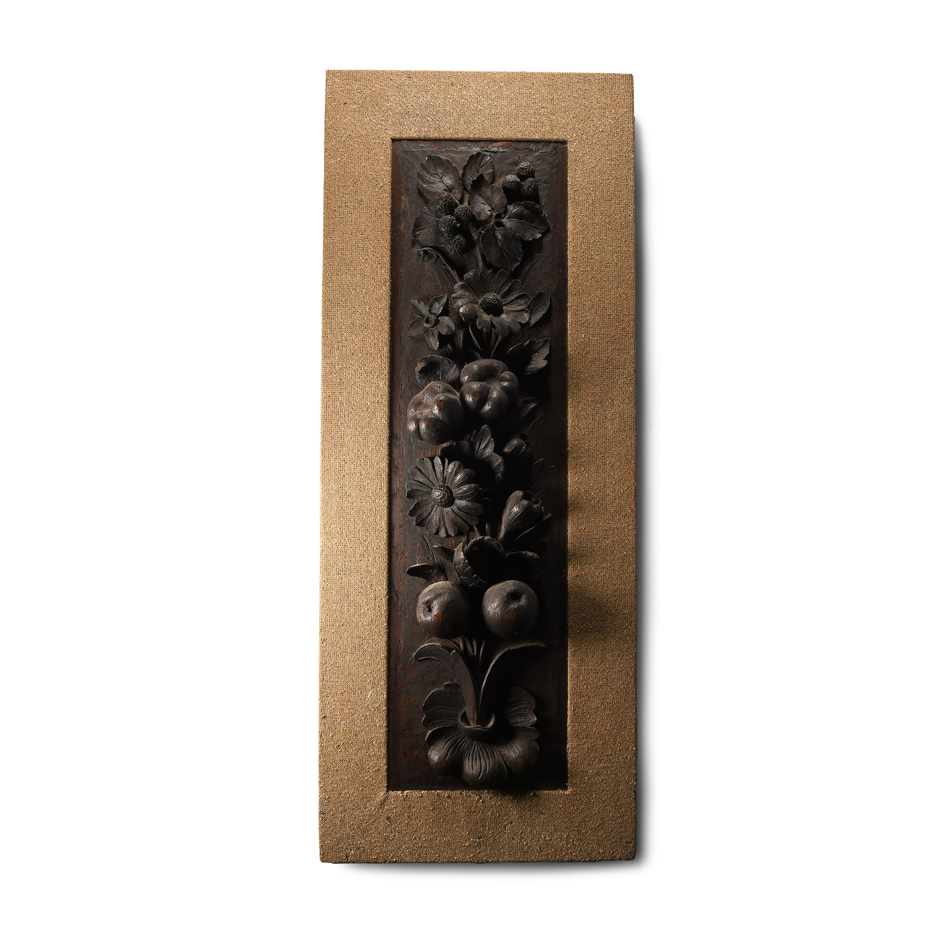 Oak Wainscot Panel with Carved Foliage in the Manner of Grinling Gibbons