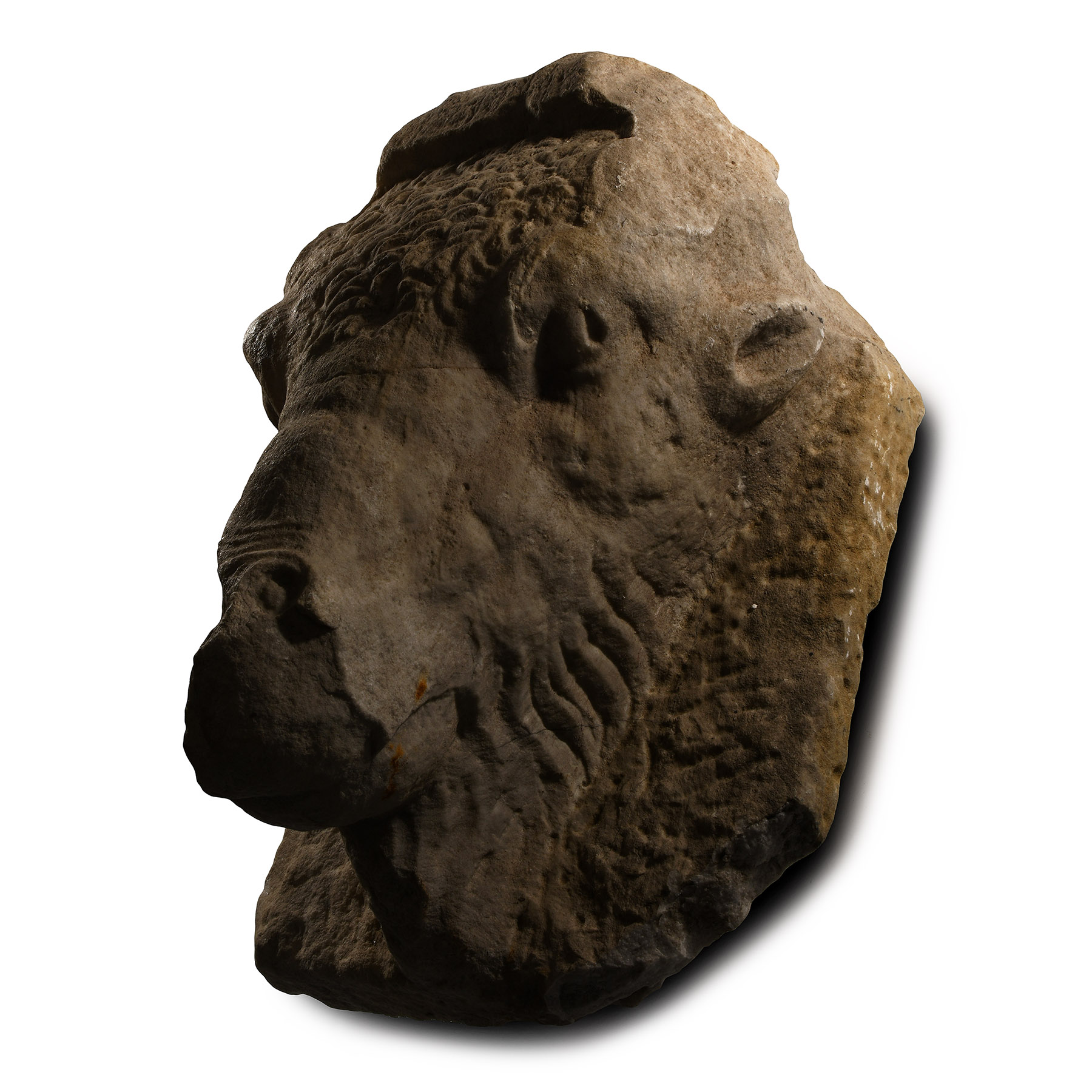Large Roman Marble Bull's Head Sculpture