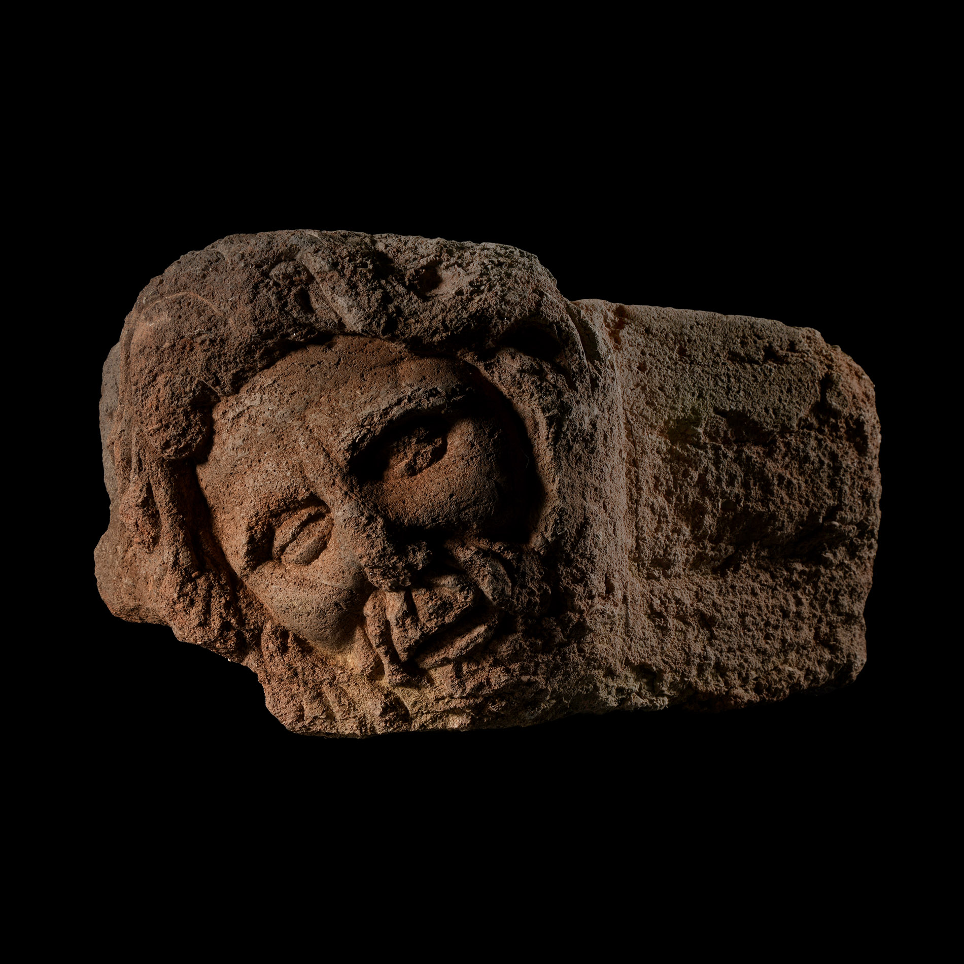 Stone Corbel with Severed Head of a Gallo-Roman