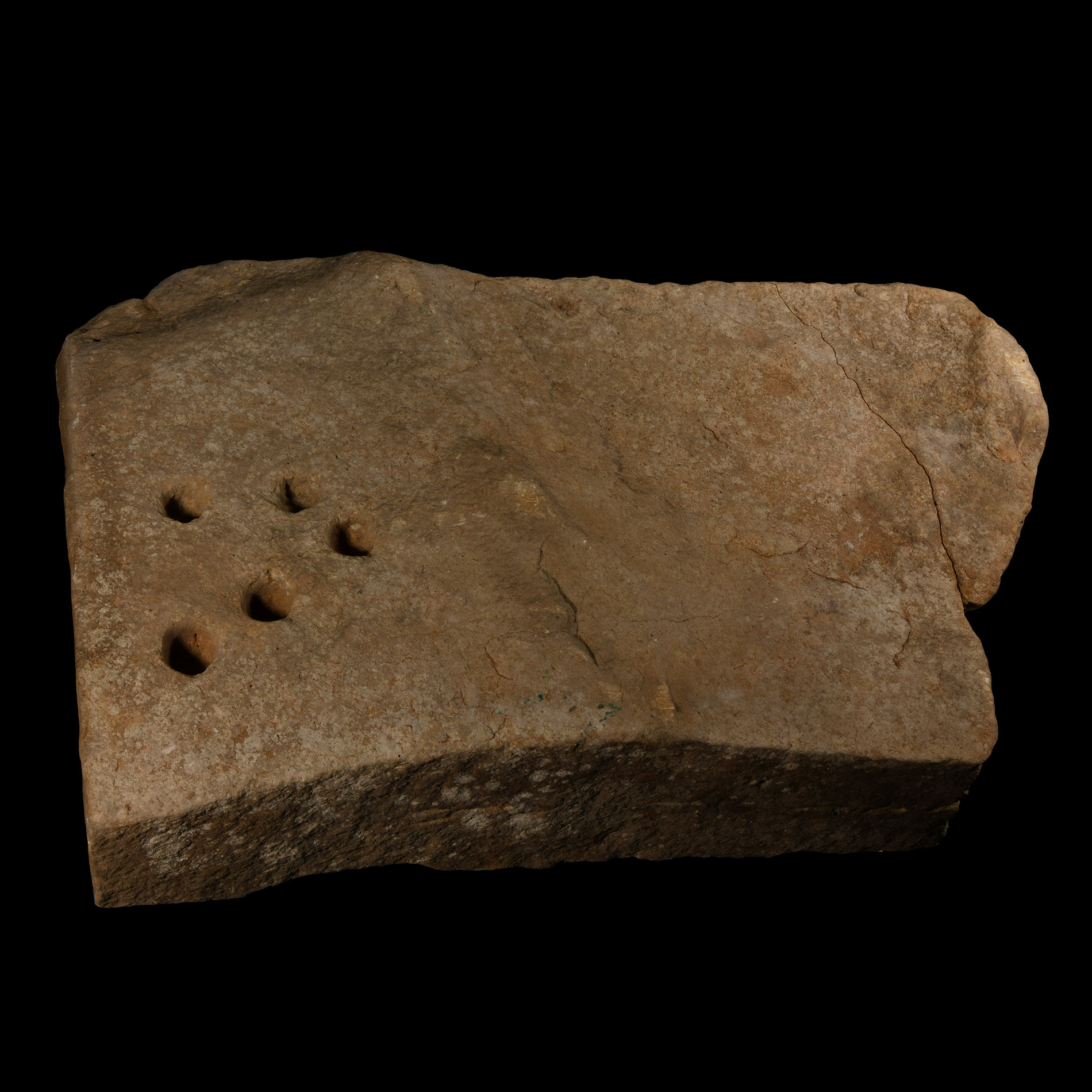 Bronze Age Ritual Limestone Slab with Drillings