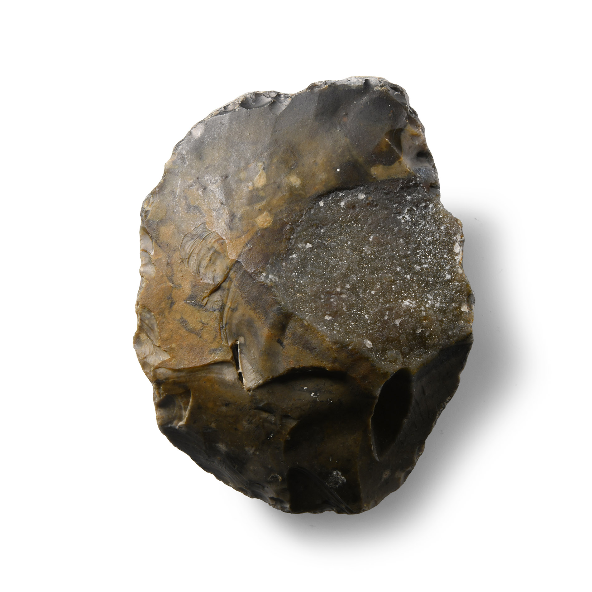 Large Stone Age 'Happisburgh Type' Knapped Flint Handaxe