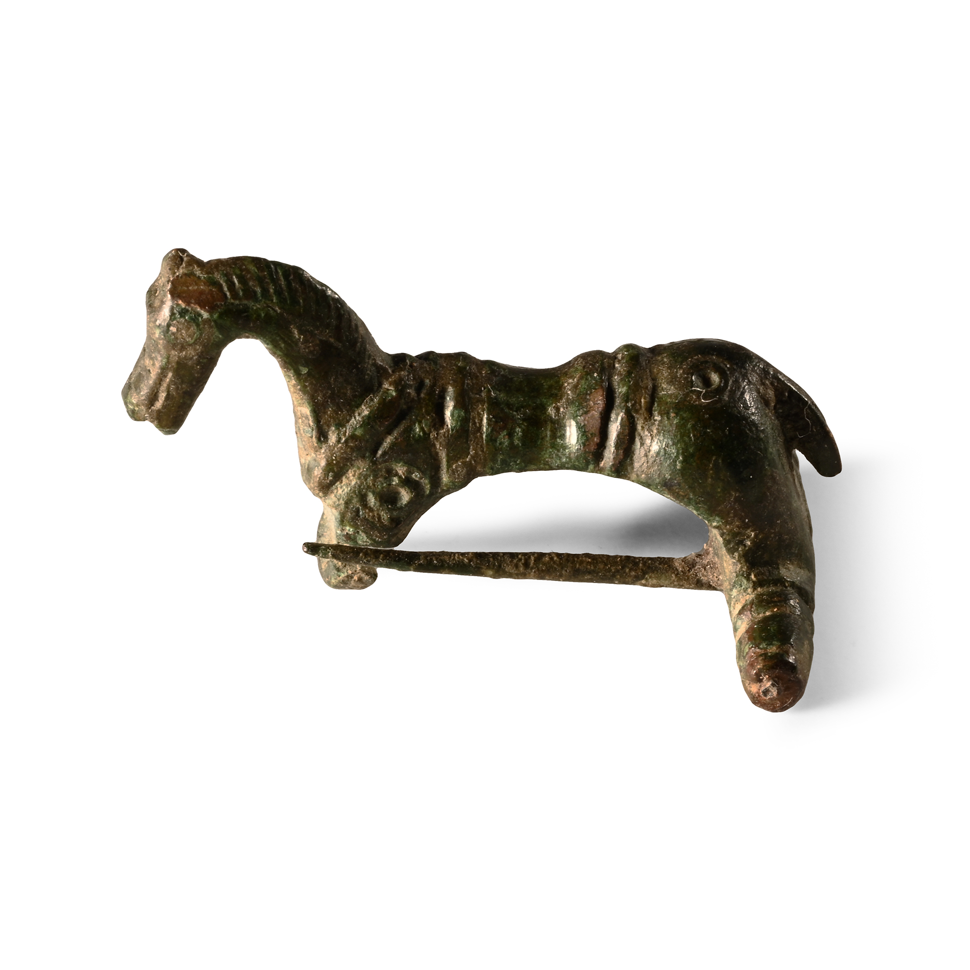 Roman Bronze Horse Brooch