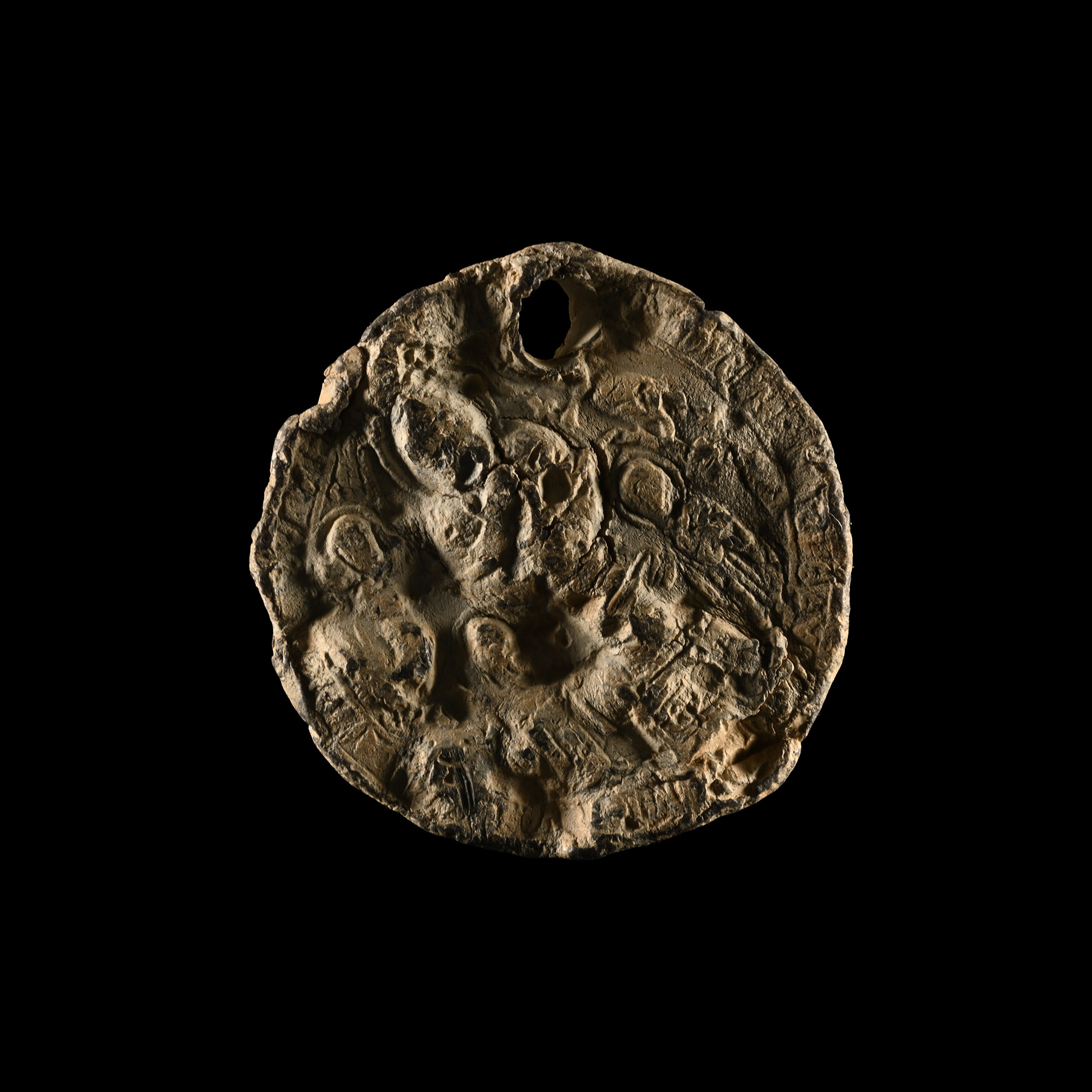 Byzantine Lead Medallion with Saints