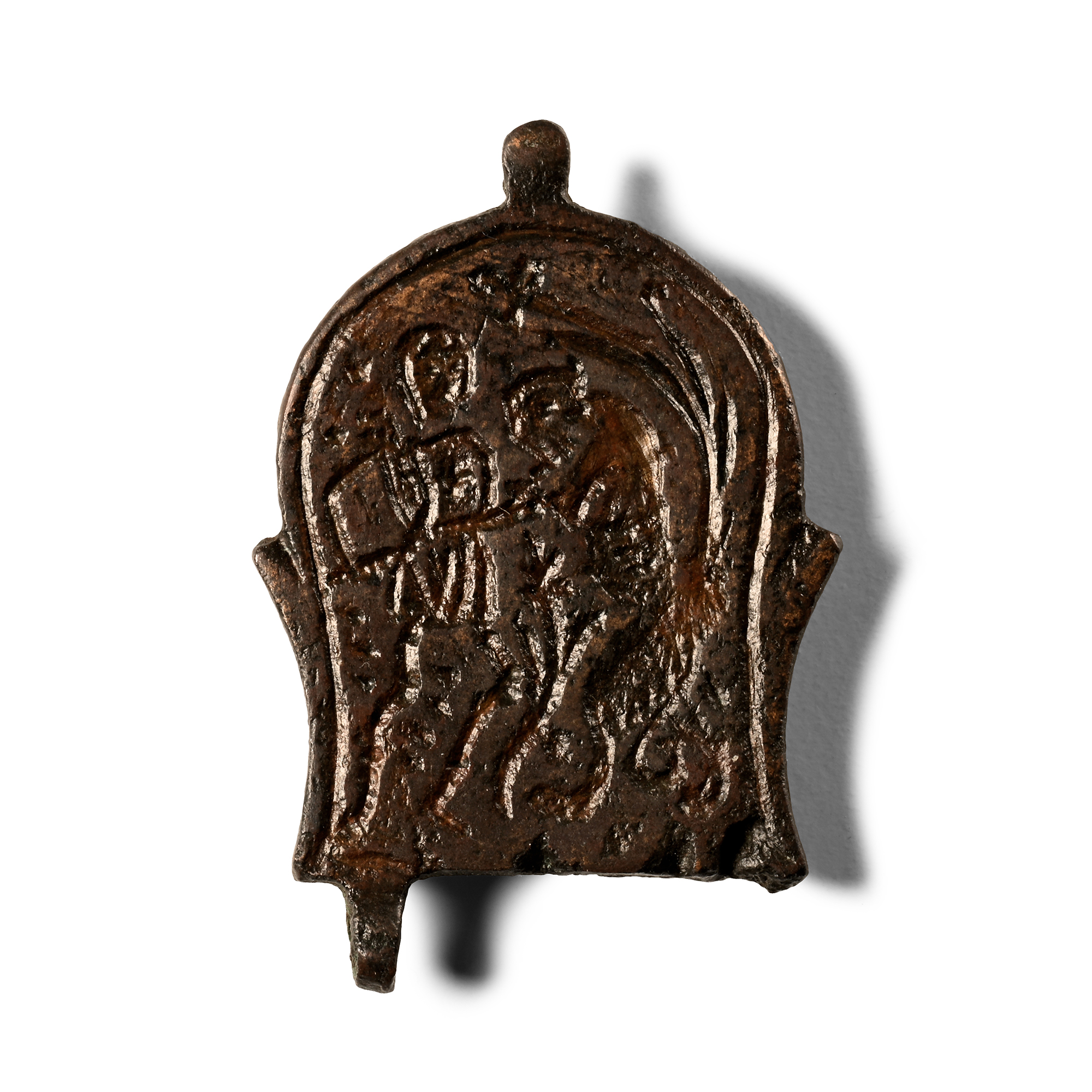Byzantine Belt Mount with Lion Combat Scene