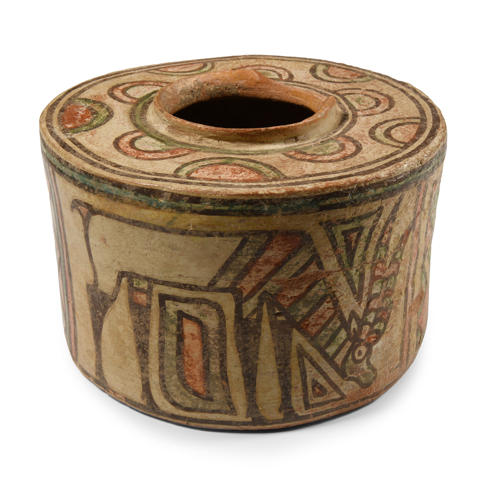Indus Valley Mehrgarh Terracotta Storage Jar with Lion and Antelope