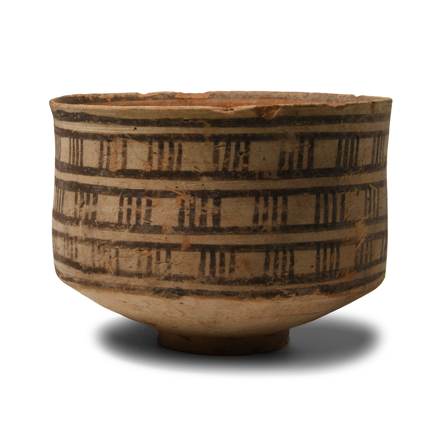 Indus Valley Mehrgarh Terracotta Cup with Ladder-Work Design