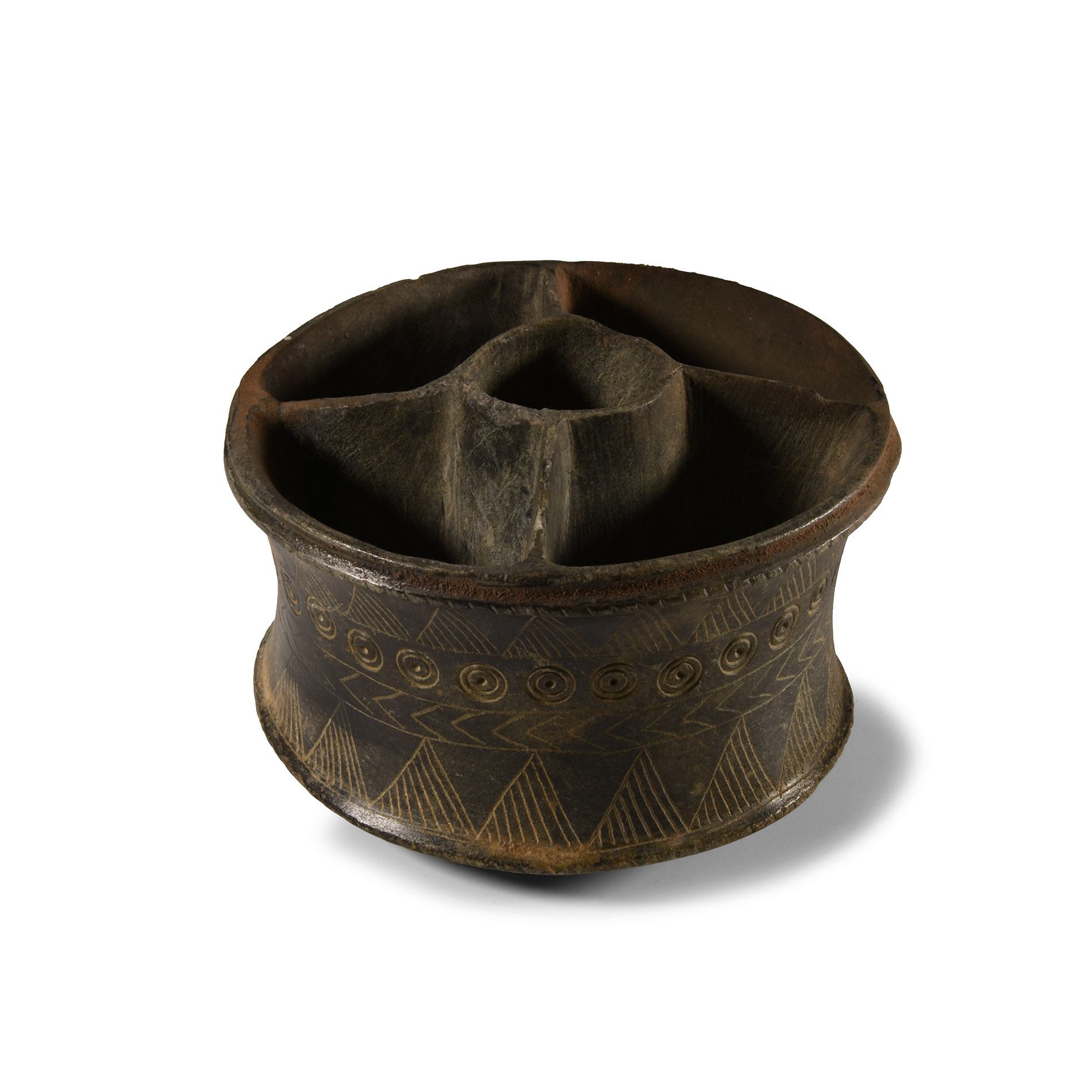 Elamite Segmented and Decorated Schist Vessel