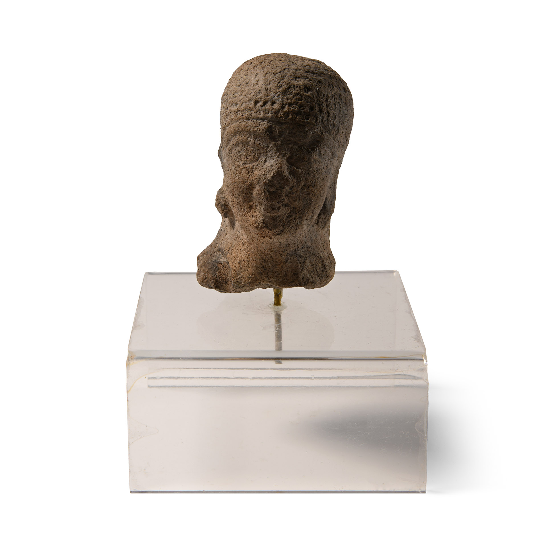 Phoenician Grey Stone Statue Head
