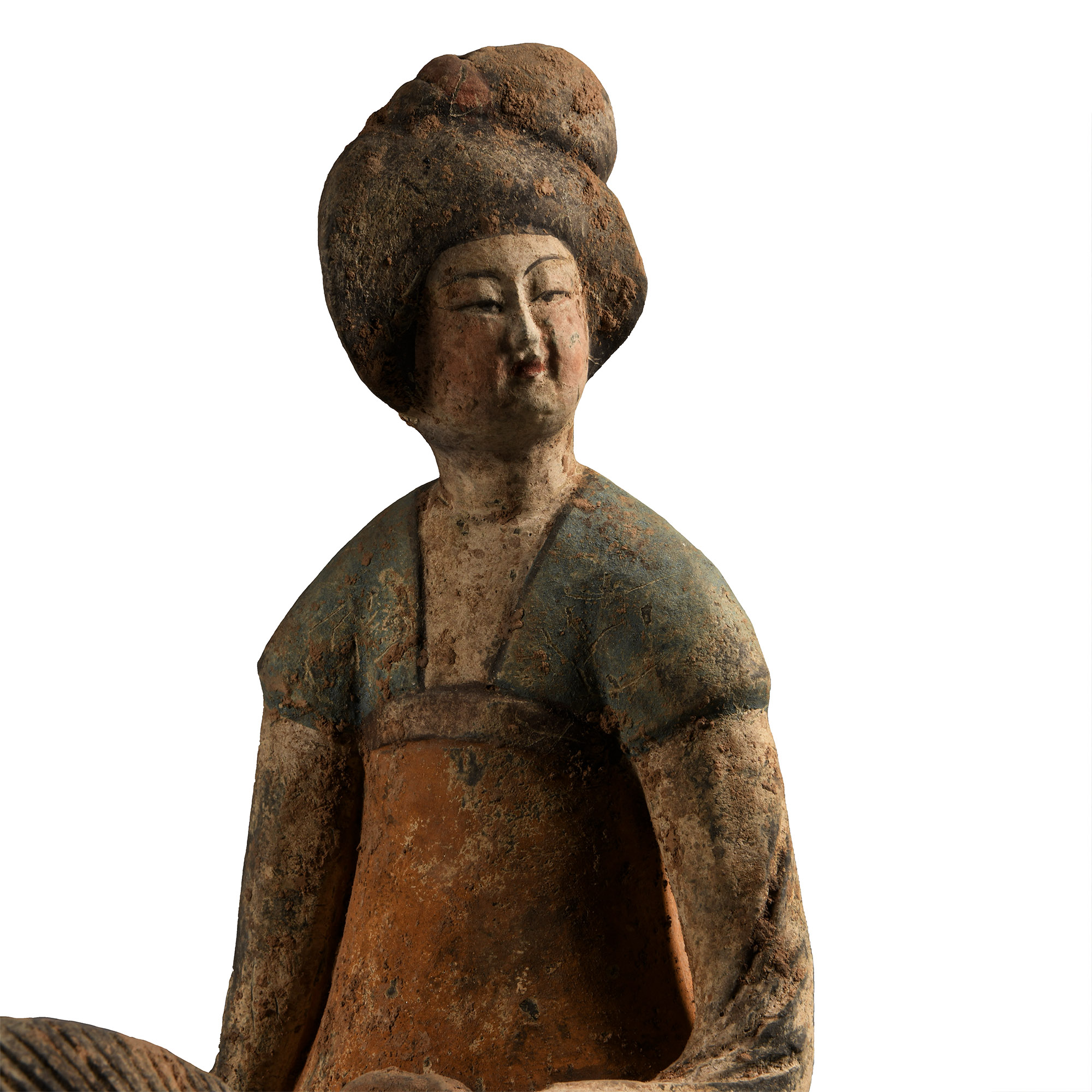 Chinese Tang Terracotta Courtly Lady on Horseback
