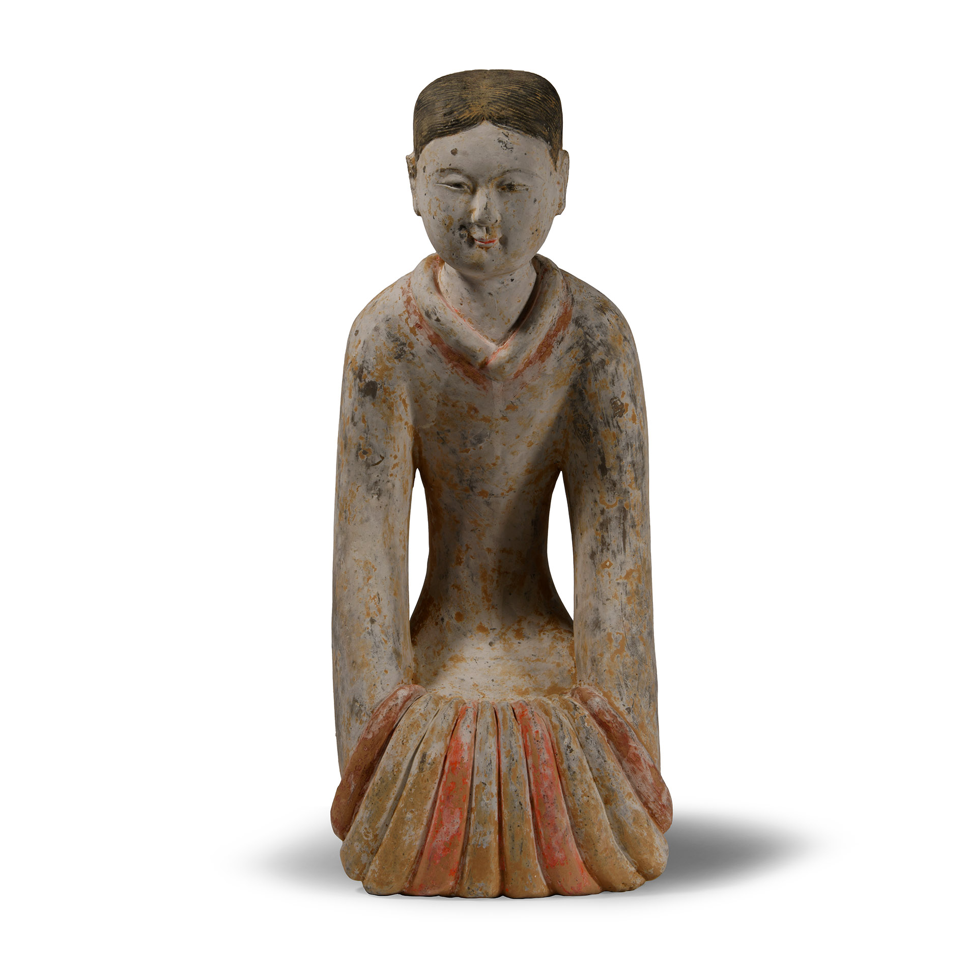 Large Chinese Han Terracotta Kneeling Figure