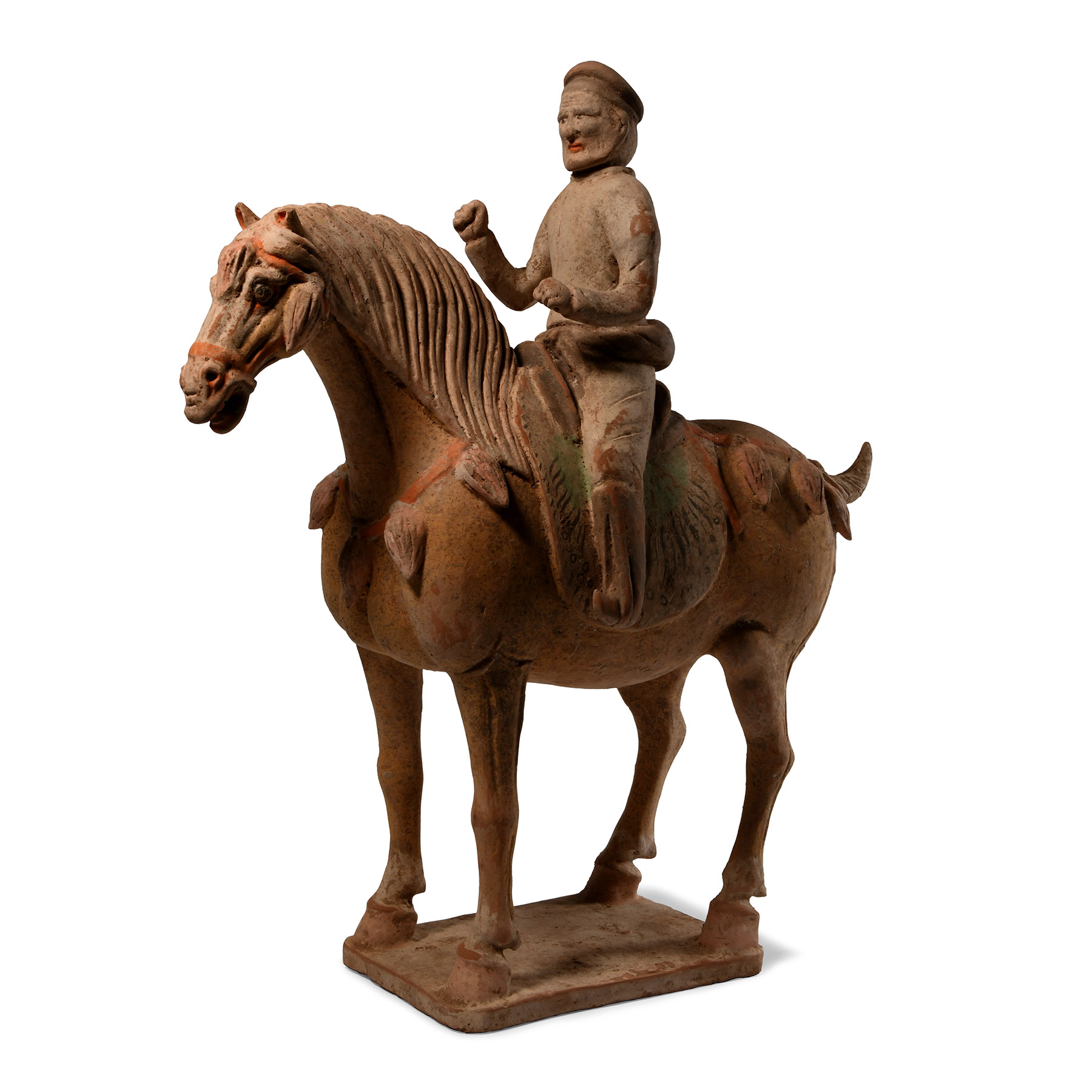 Large Chinese Tang Terracotta Horse and Rider