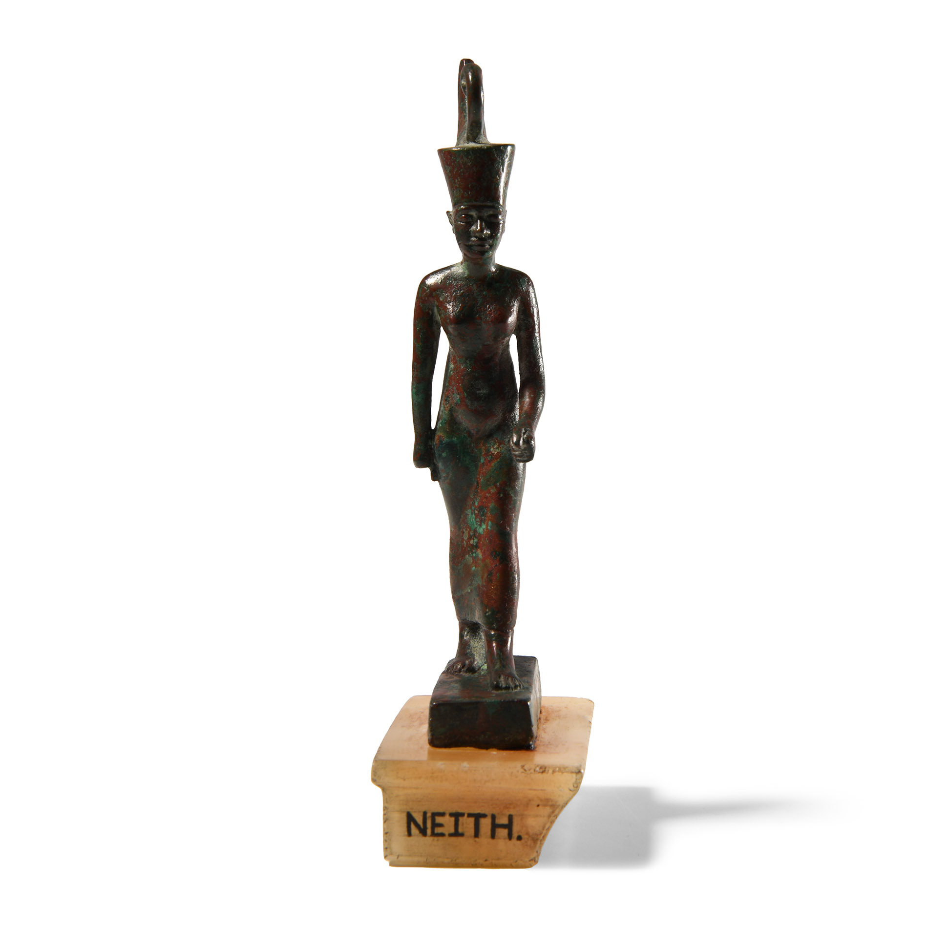 Egyptian Bronze Striding Figure of the Goddess Neith