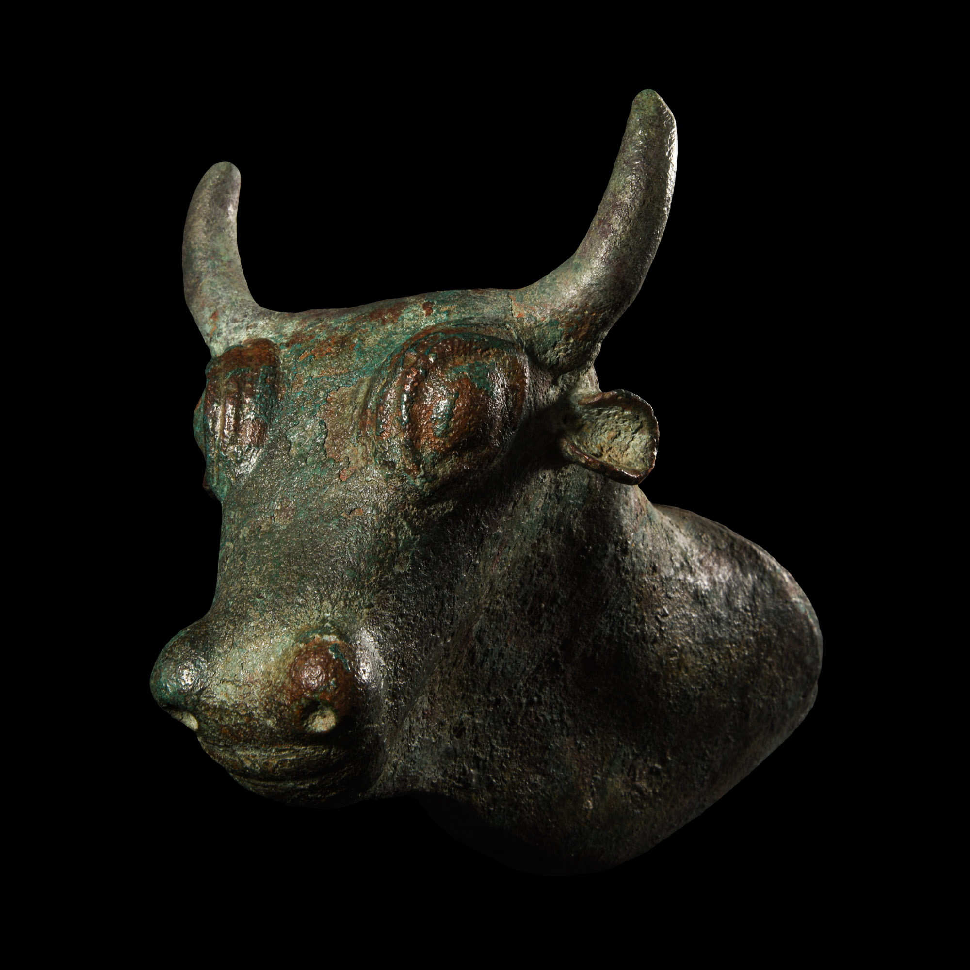 Western Asiatic Bronze Rhyton Bull Head
