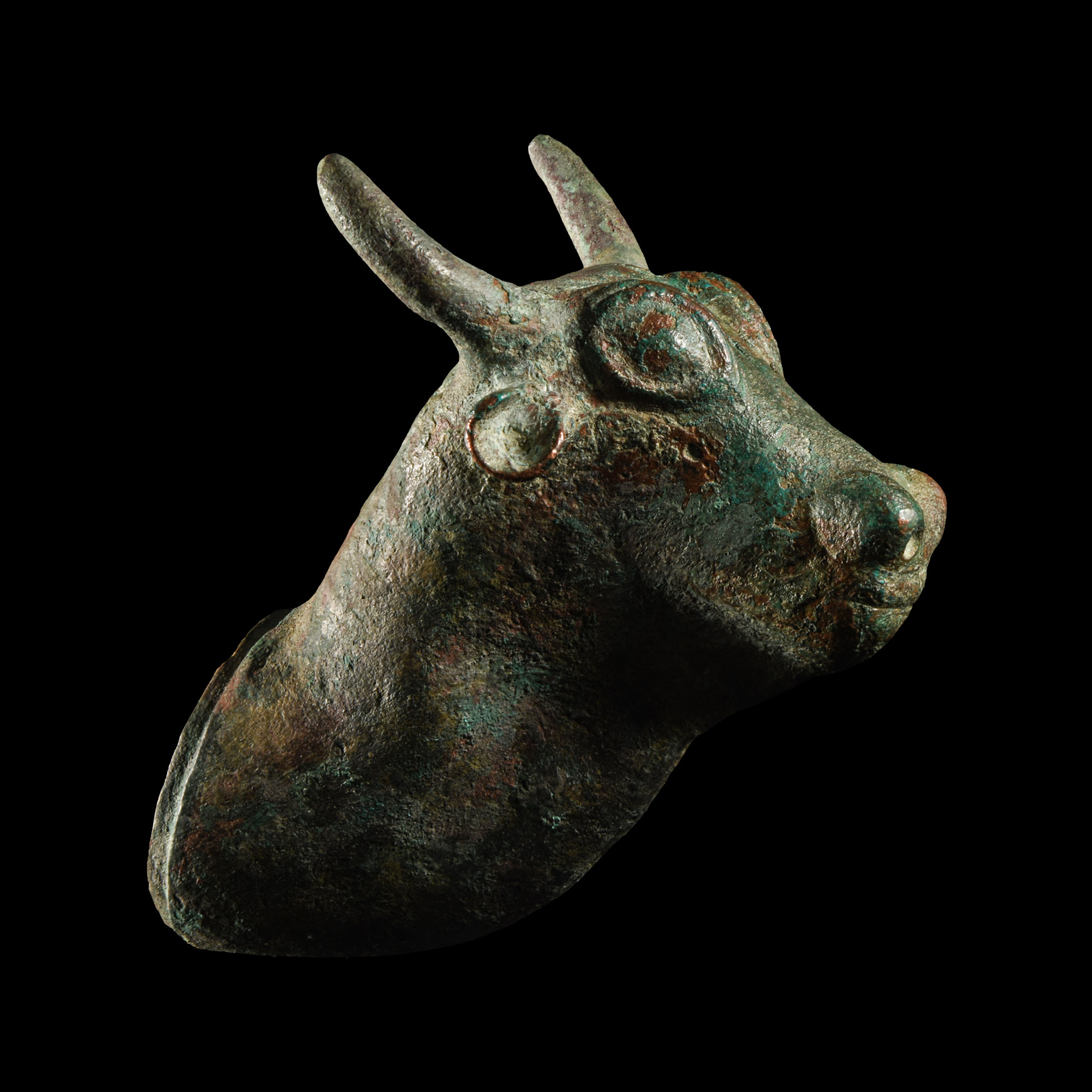 Western Asiatic Bronze Rhyton Bull Head