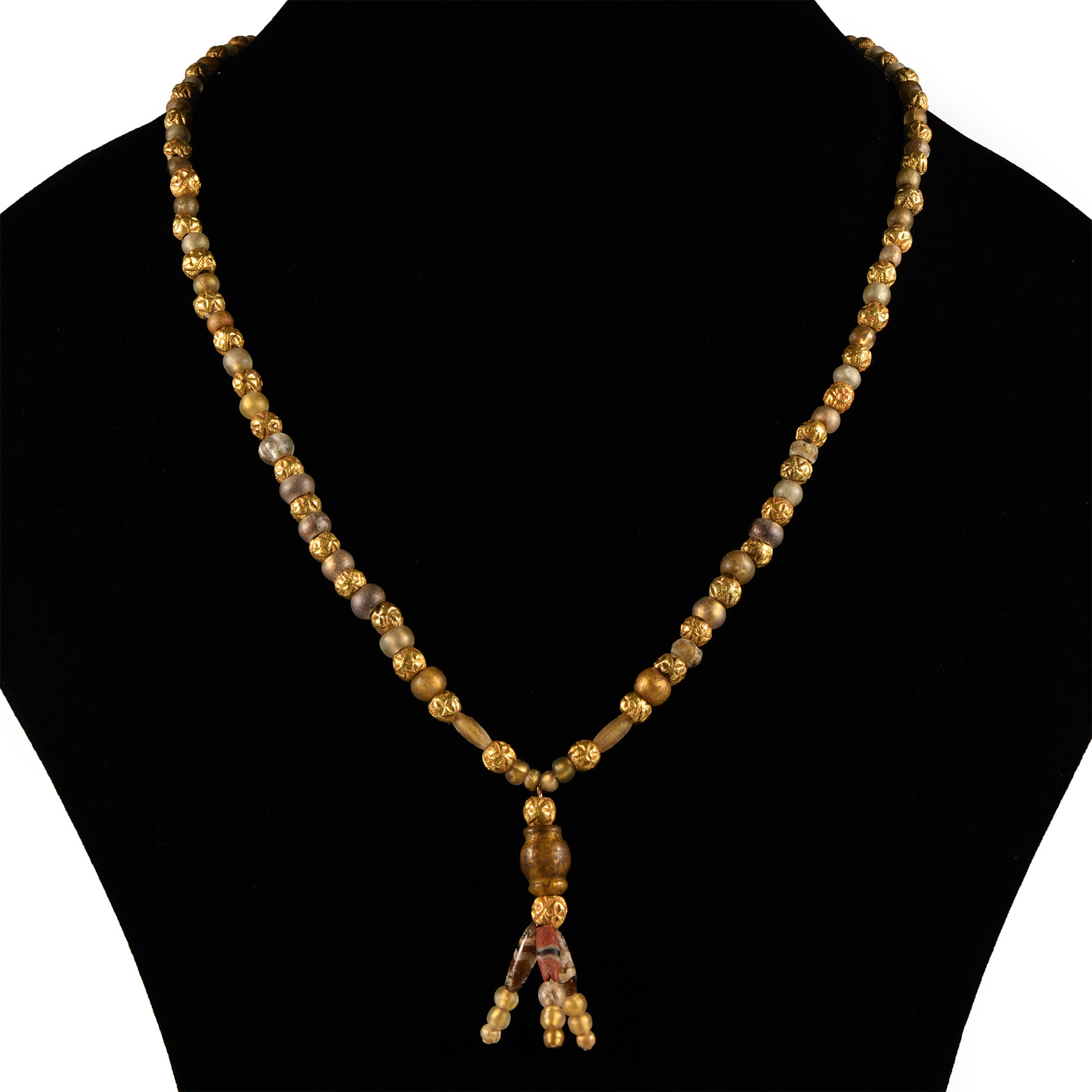 Roman Gold Glass Bead Necklace