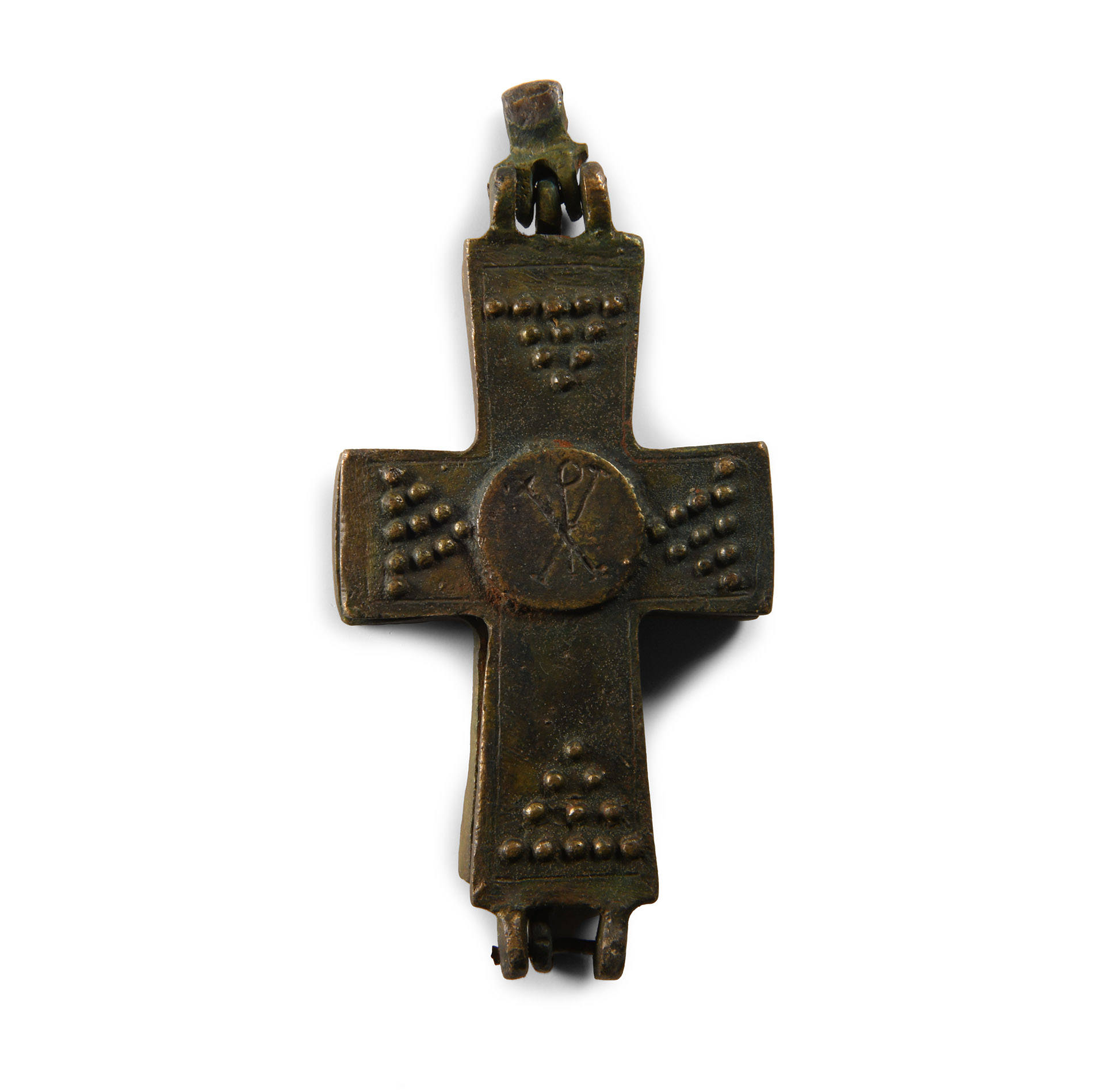 Byzantine Style Reliquary Cross Pendant