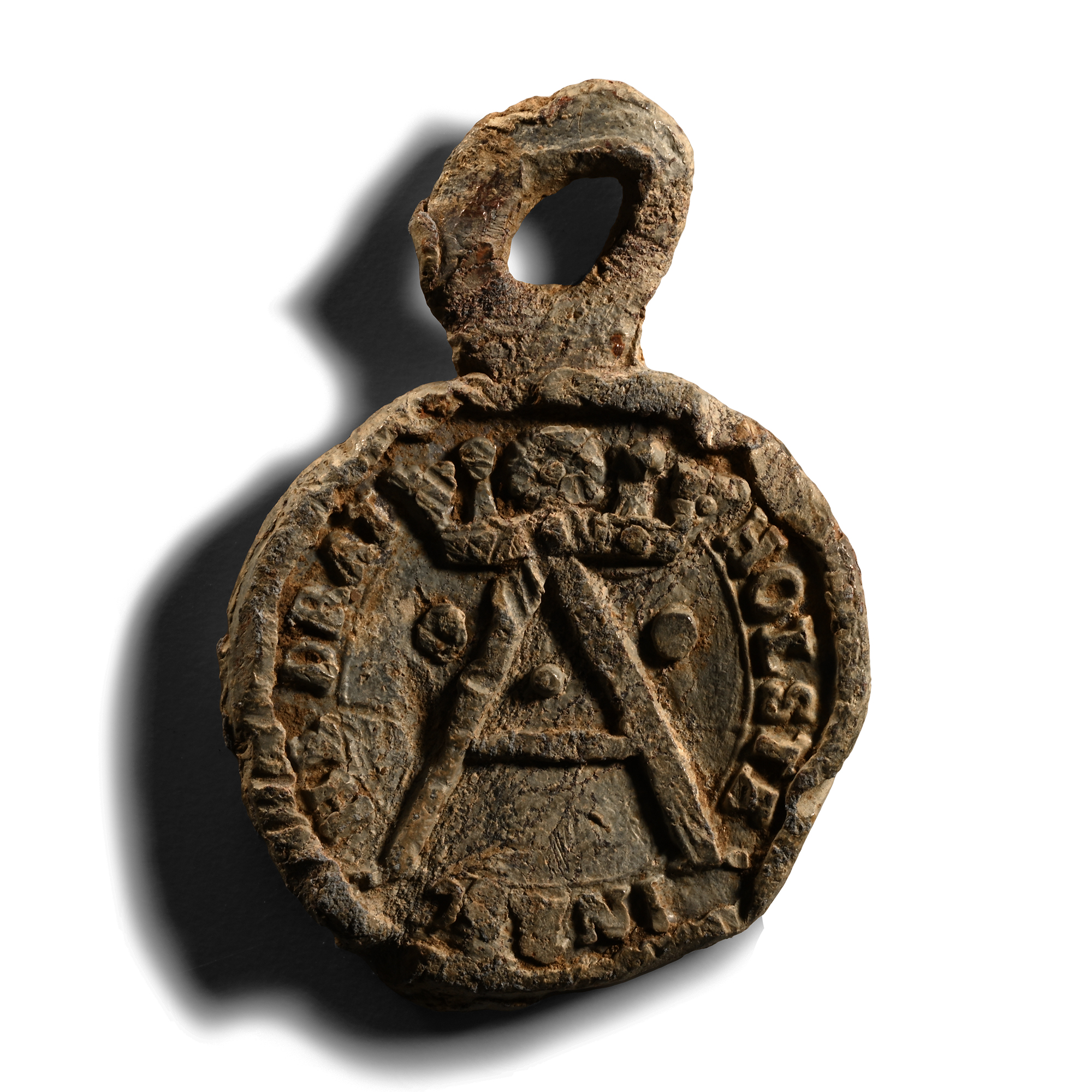 Lead Seal Pendant with Crown A
