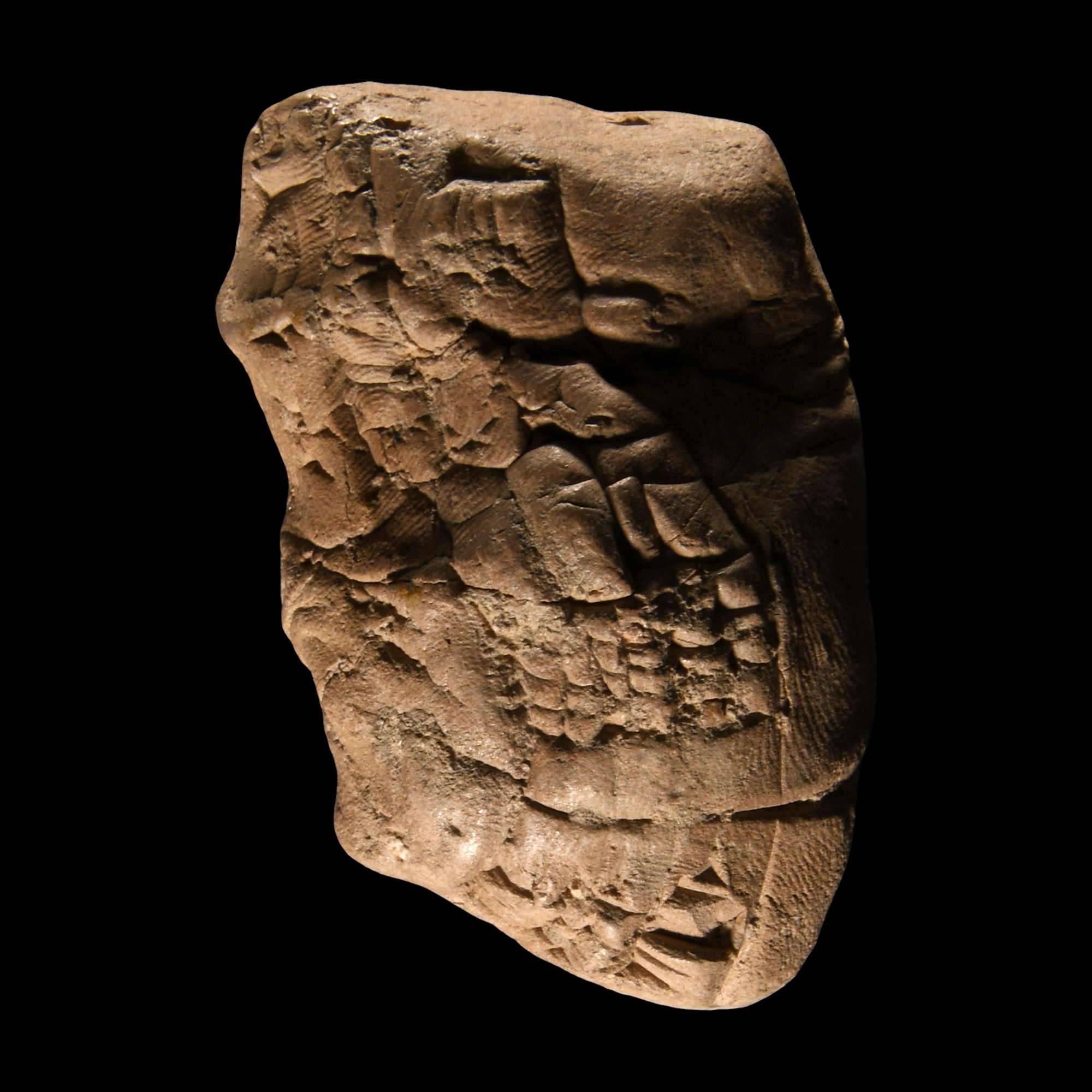 Mesopotamian Cuneiform Tablet Squashed in Hand