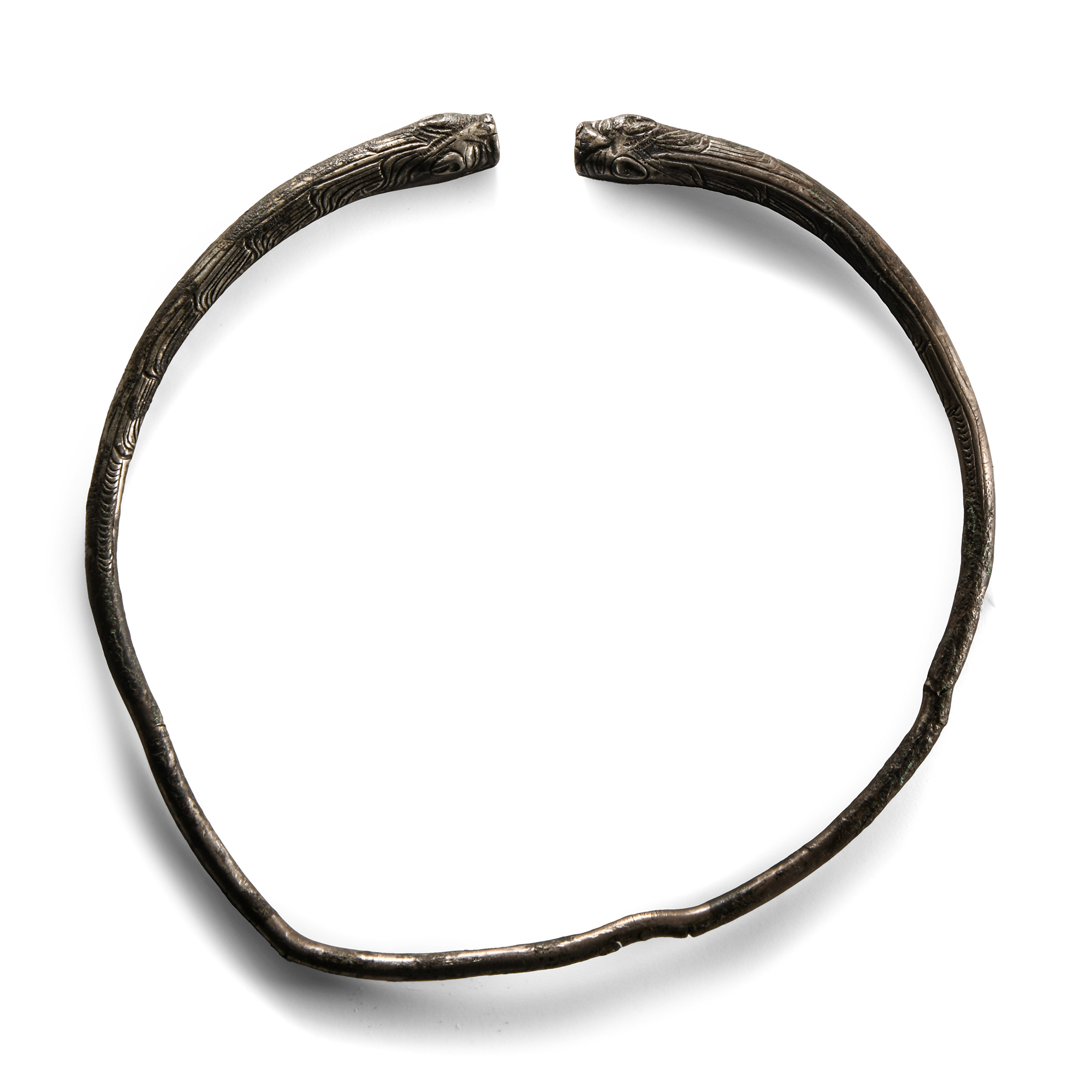 Achaemenid Silver Torc with Animal Heads