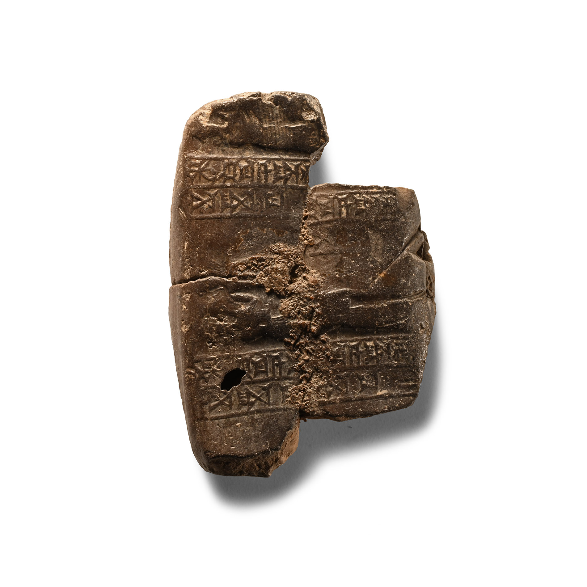 Mesopotamian Cuneiform Envelope Fragment with Figure