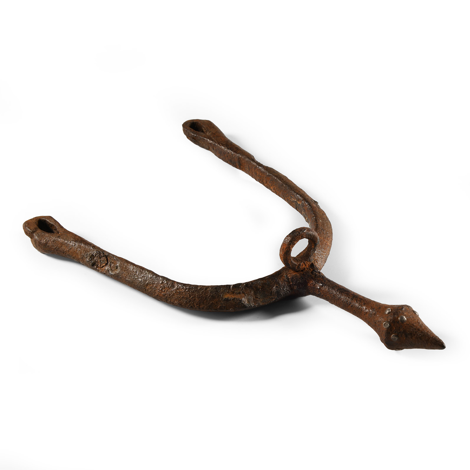 Carolingian Iron Spur with Silver Studs