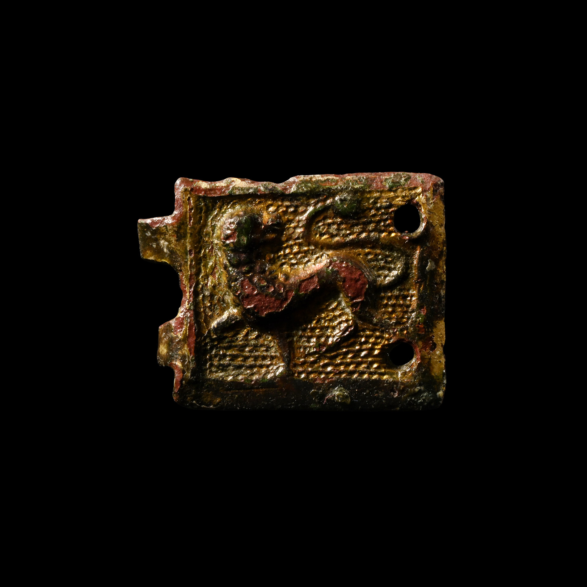 Medieval Gilt Zoomorphic Buckle Plate