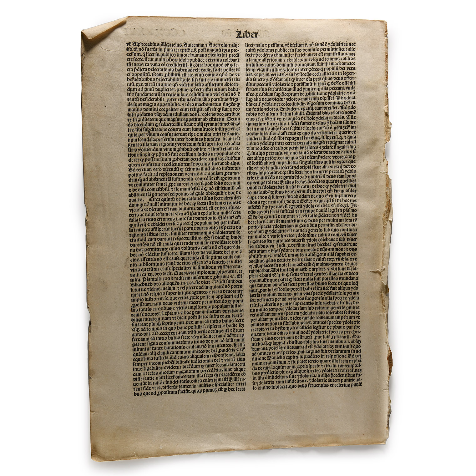 Medieval Printed Paper Bible Page by Johann Grüninger