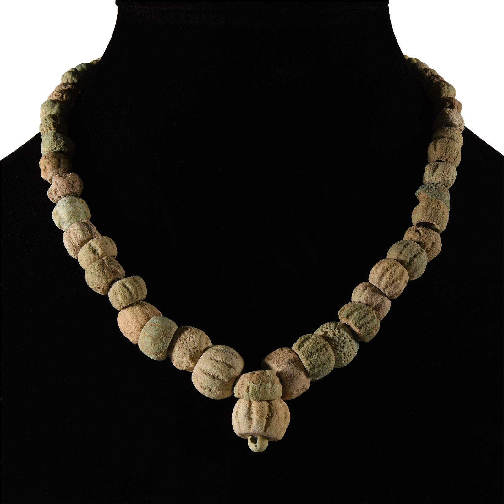 Phoenician Faience Melon Bead Necklace