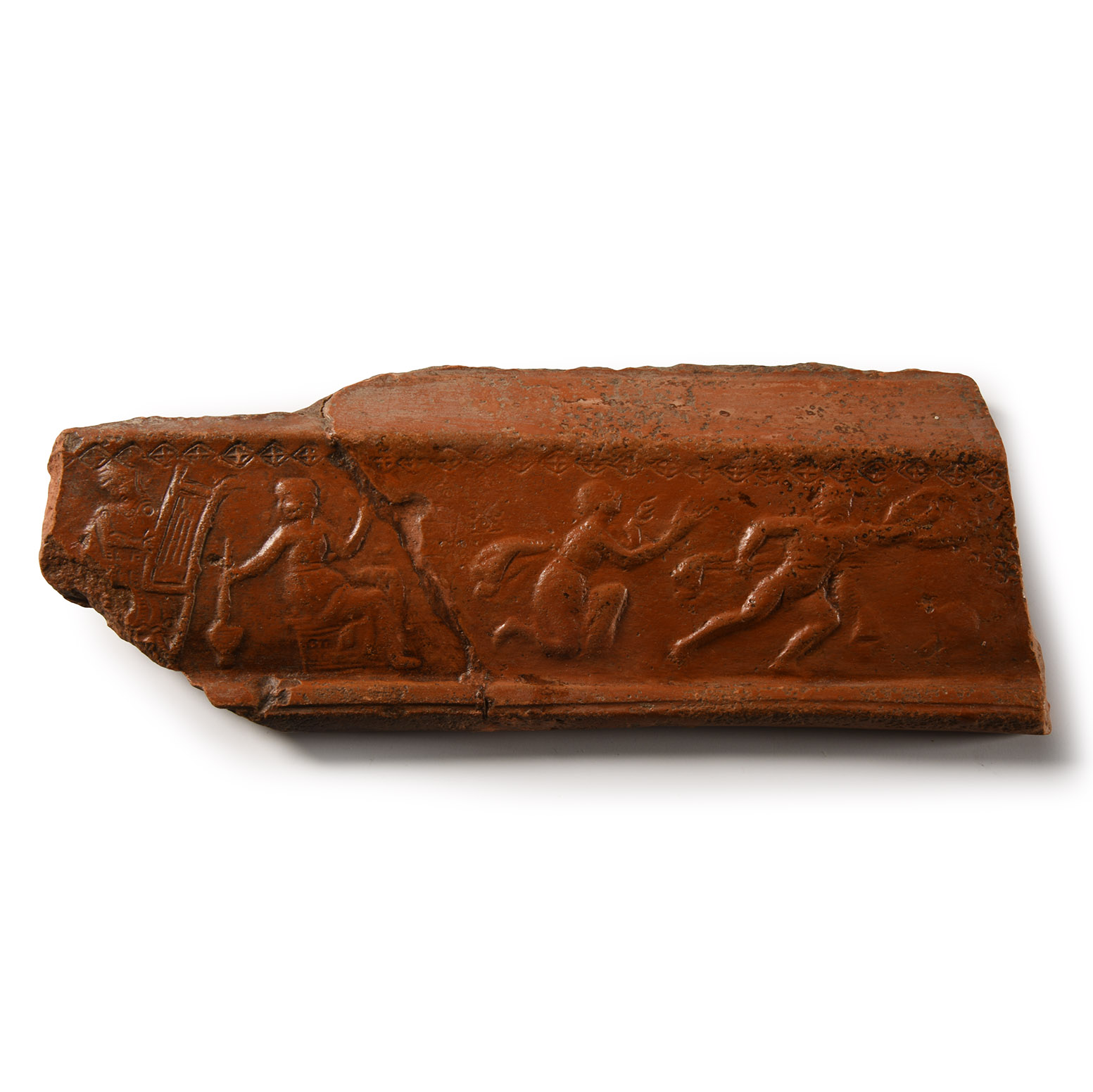 Roman Redware Pottery Sherd with Achilles and Thetis