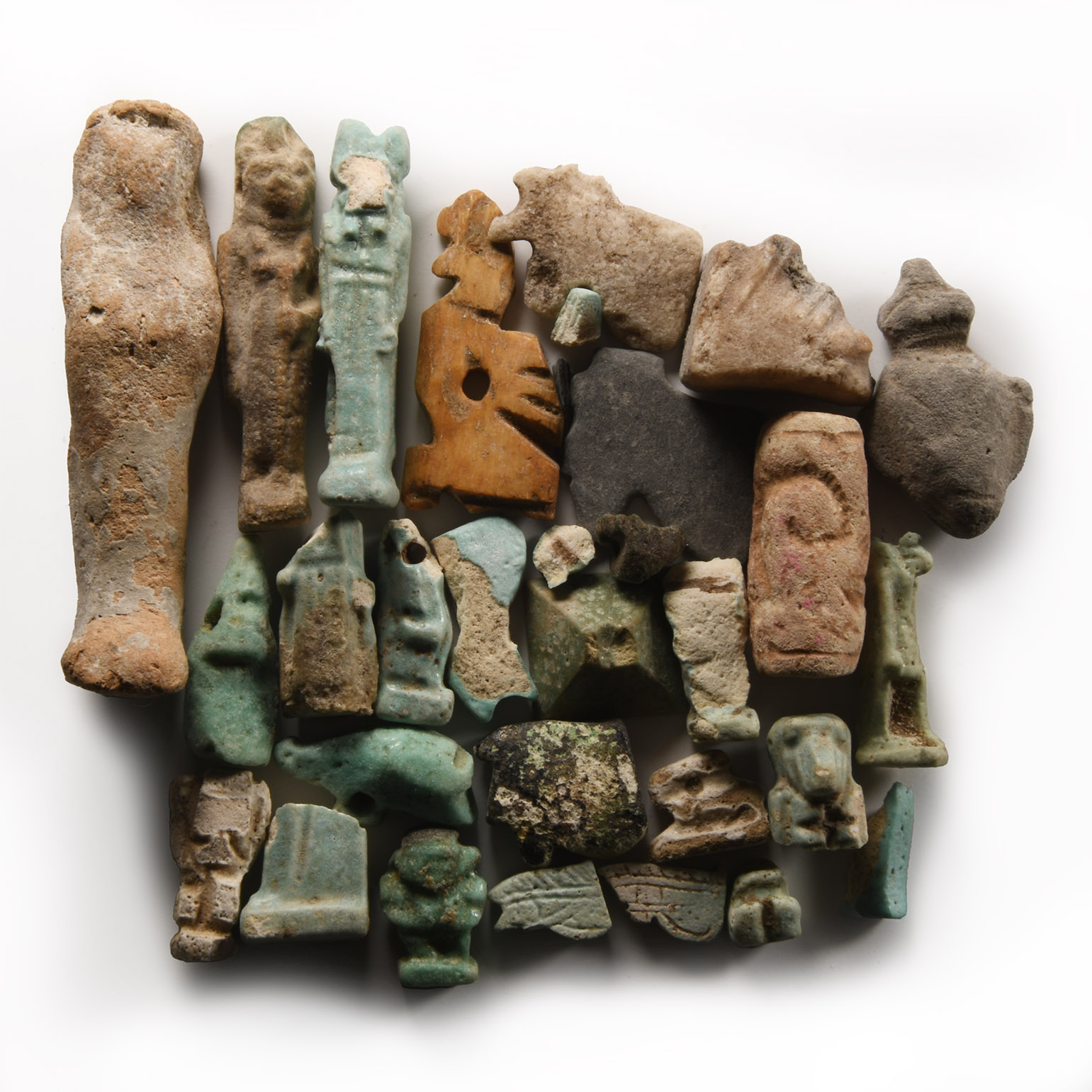 Egyptian Faience Amulet and Fragment Group