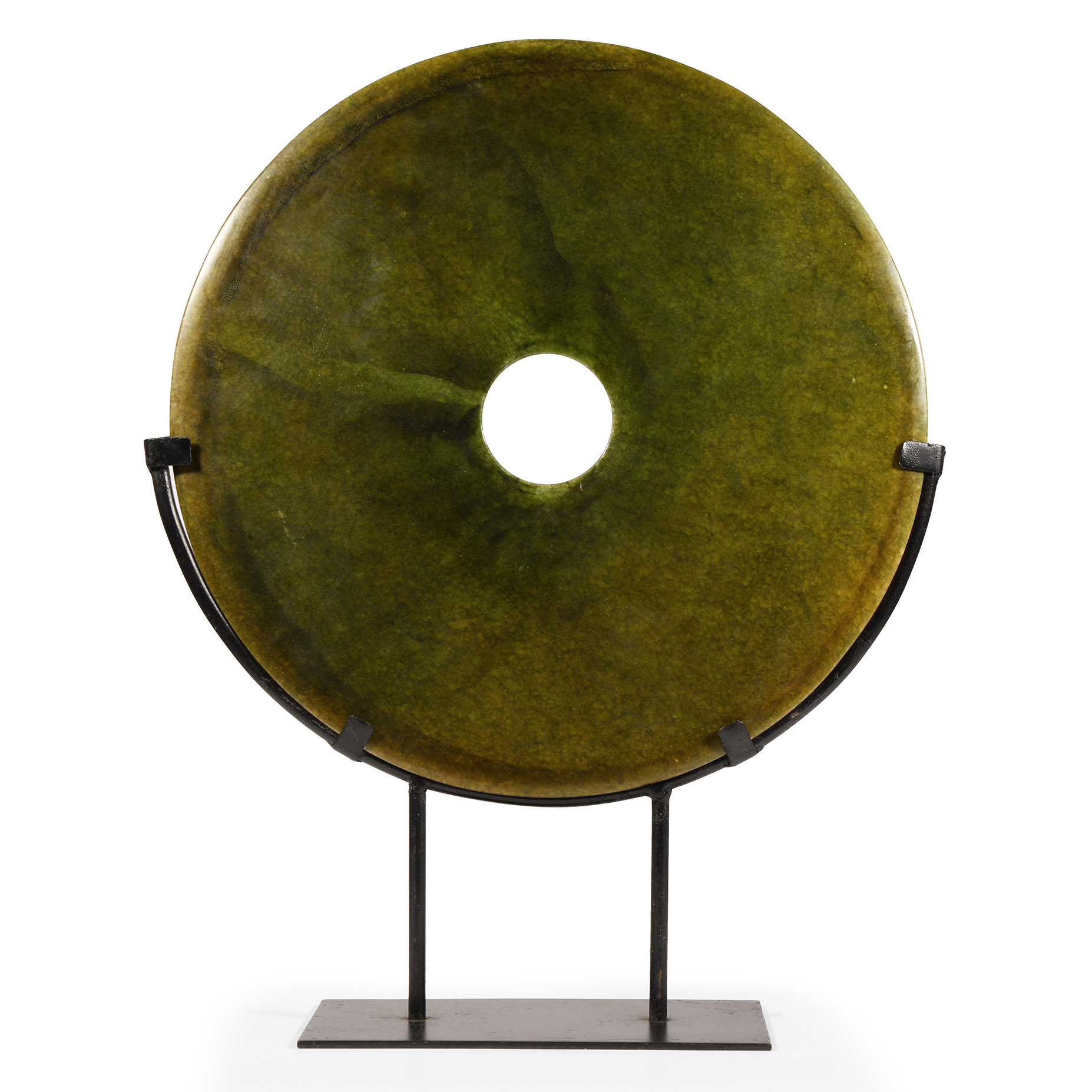 Large Chinese Green Stone Bi Disc