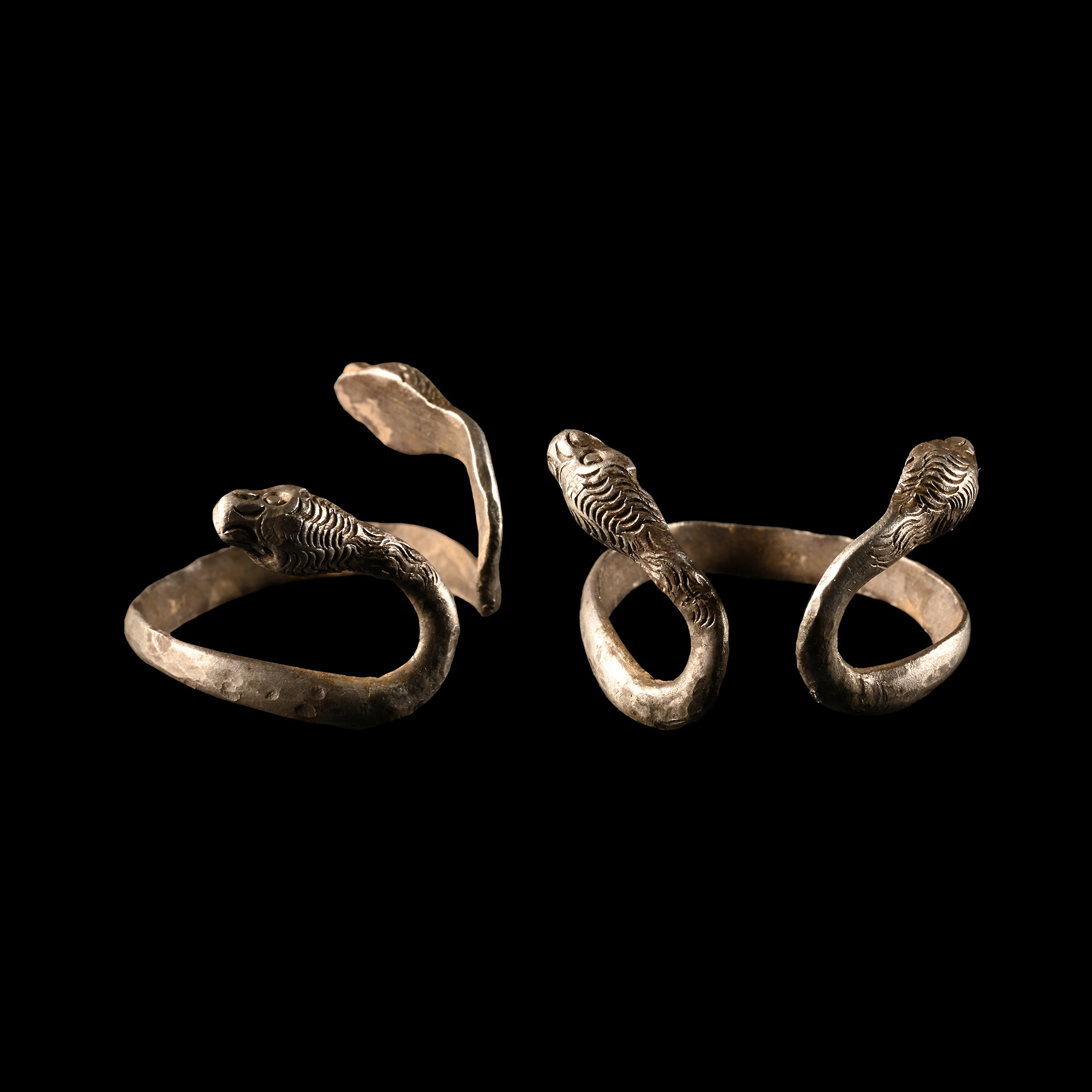 Egyptian Silver Double-Headed Snake Ring
