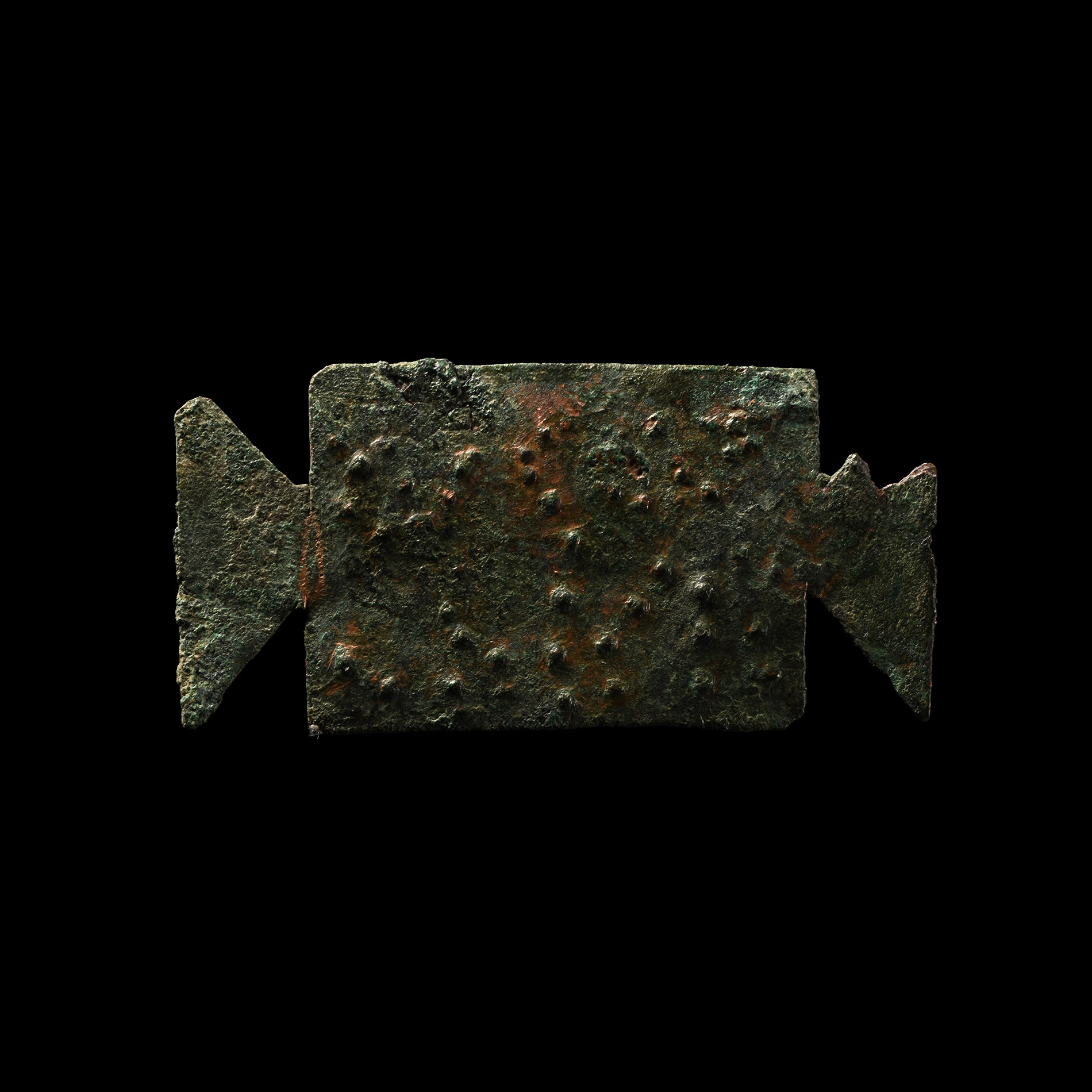 Roman Bronze Punched Tabula Ansata Appliqué