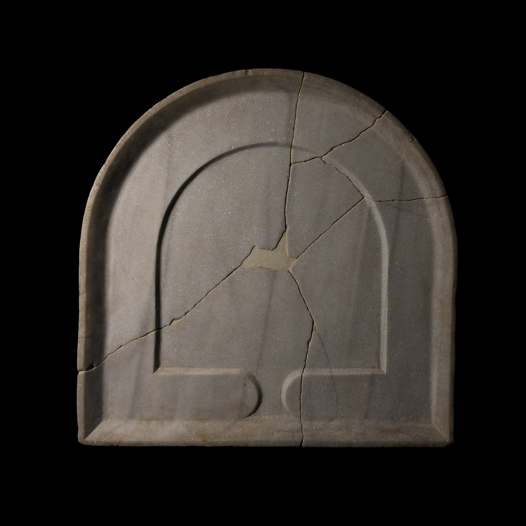 Large Late Roman Sigma-Shaped Marble Offering Table Top