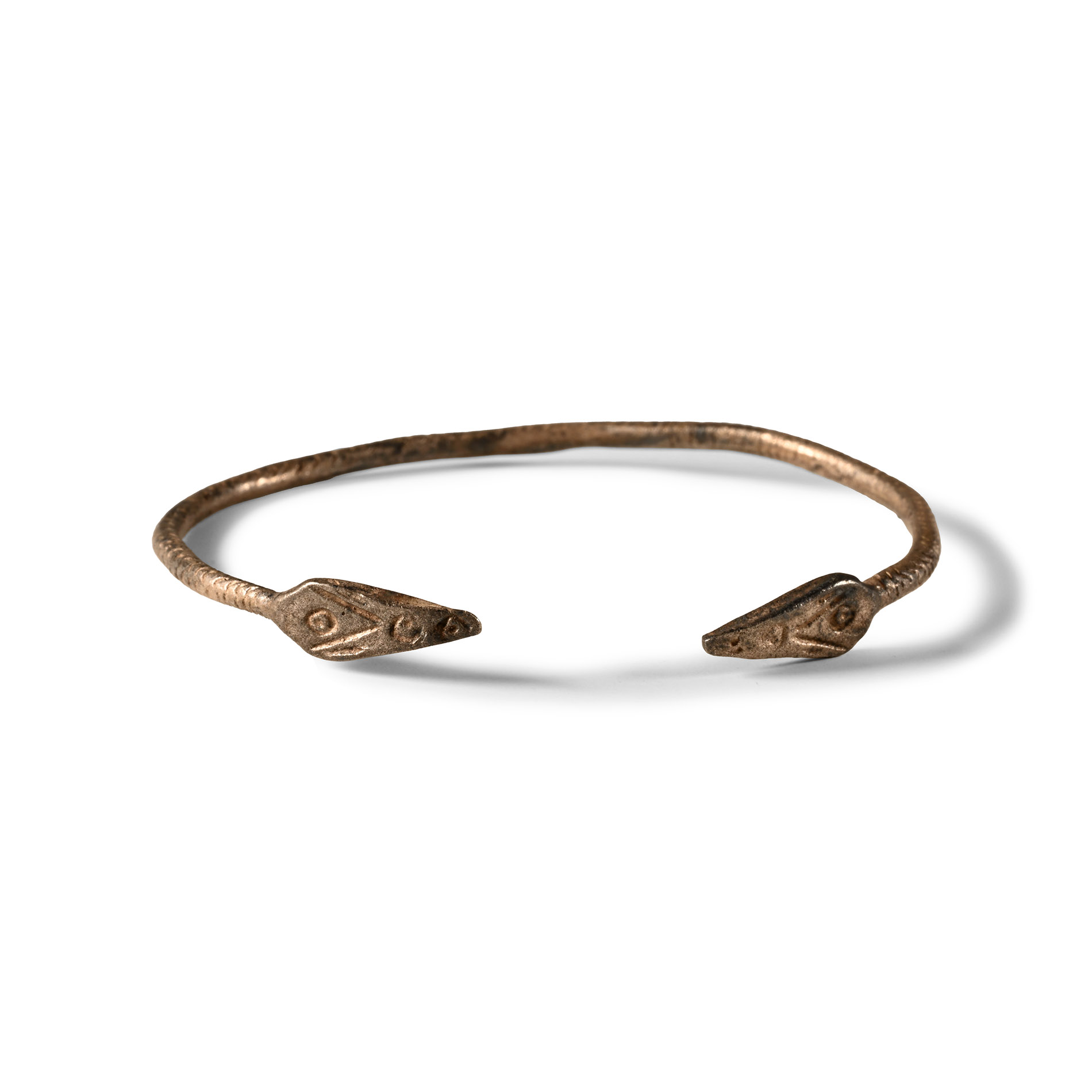 Roman Silver Snake-Headed Bracelet