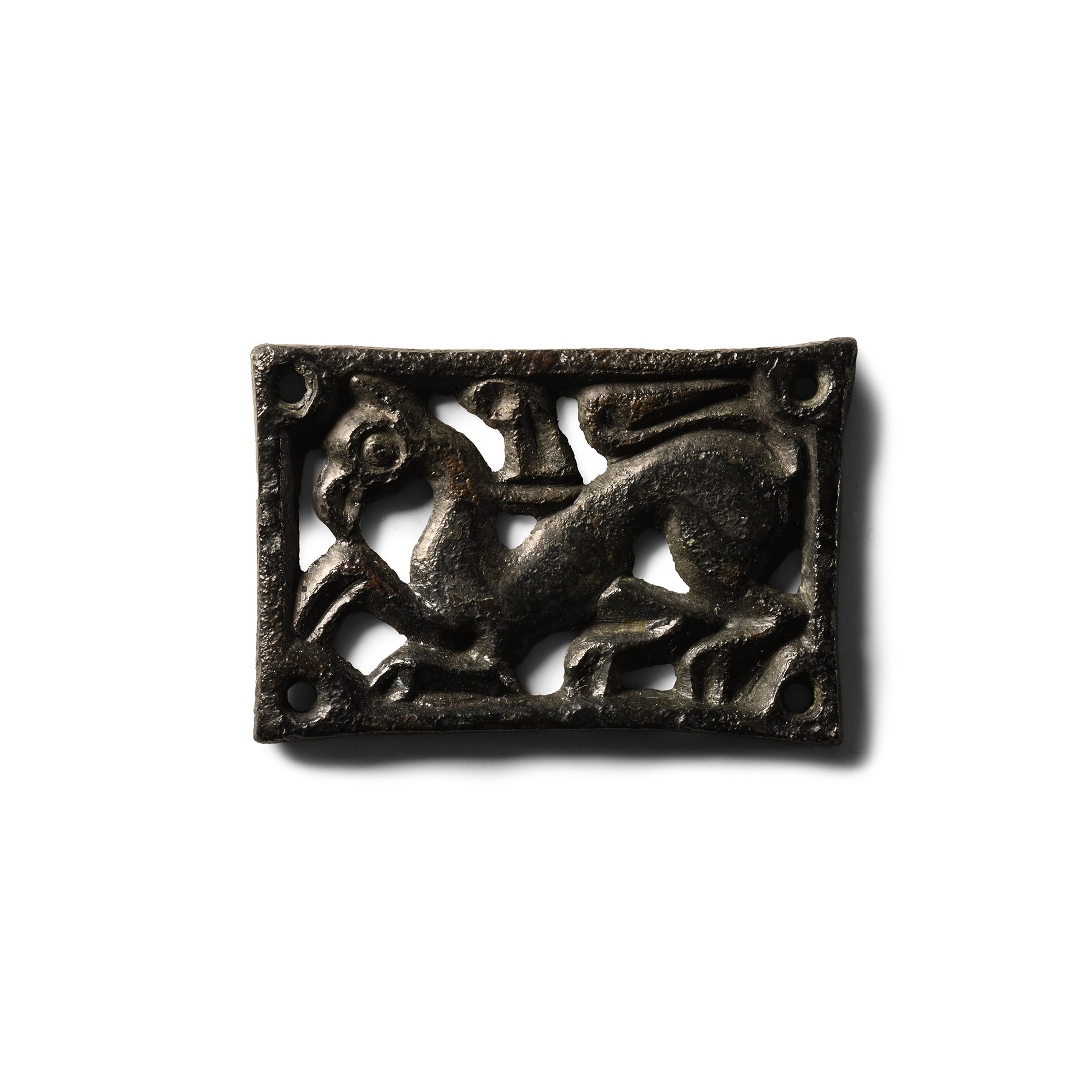 Avar Bronze Openwork Griffin Belt Mount