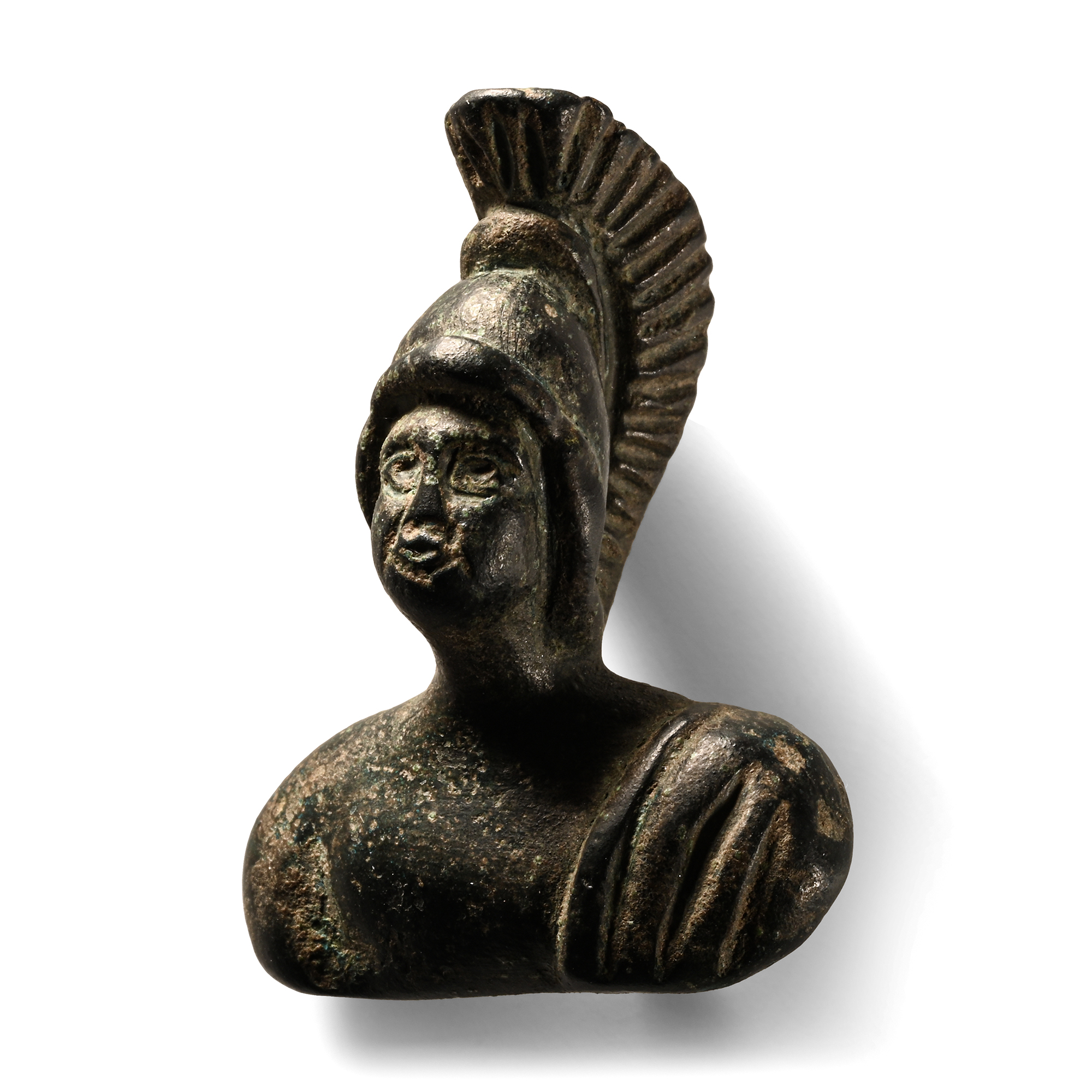 Roman Bronze Bust of Mars Appliqué