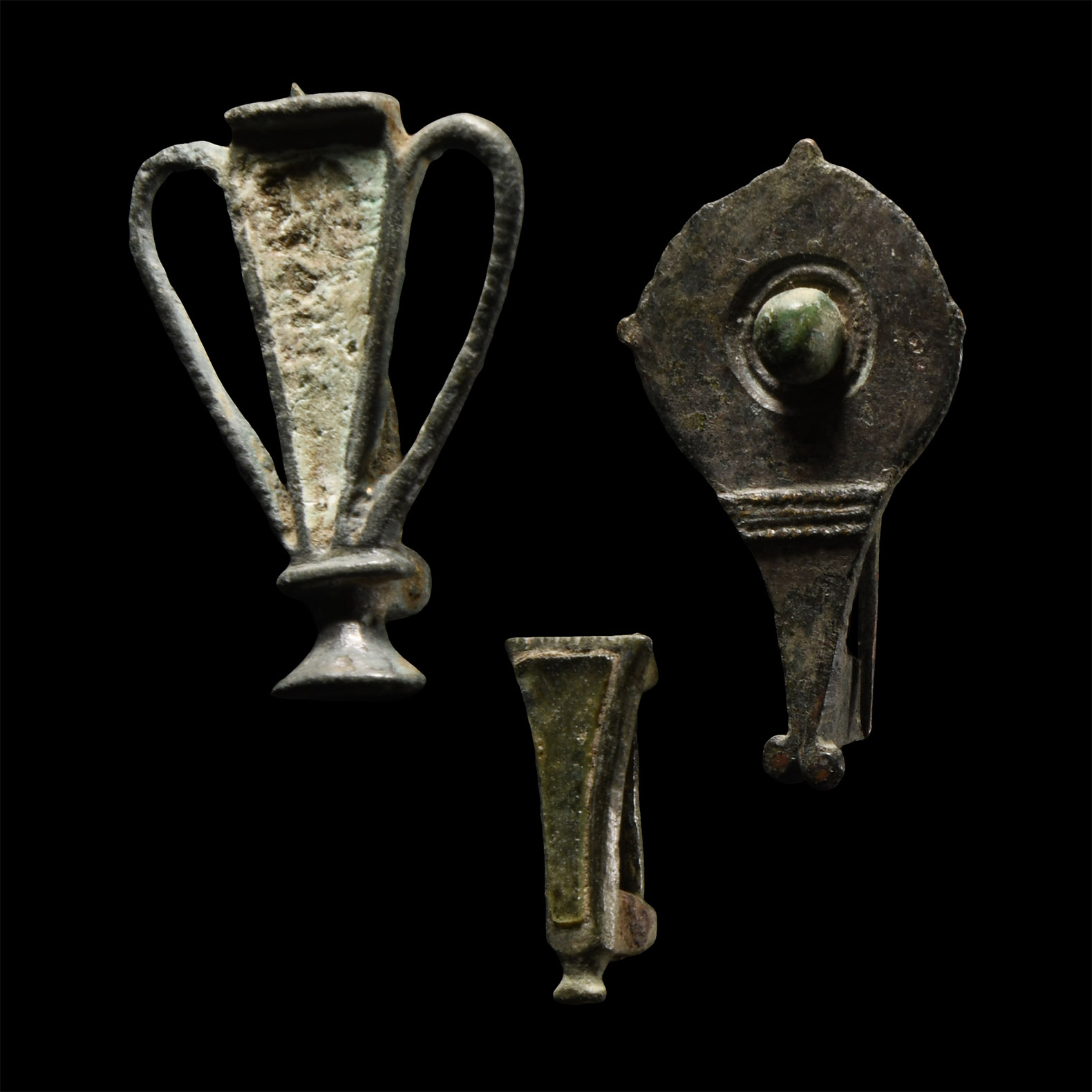 Roman Bronze Plate Brooch Colection