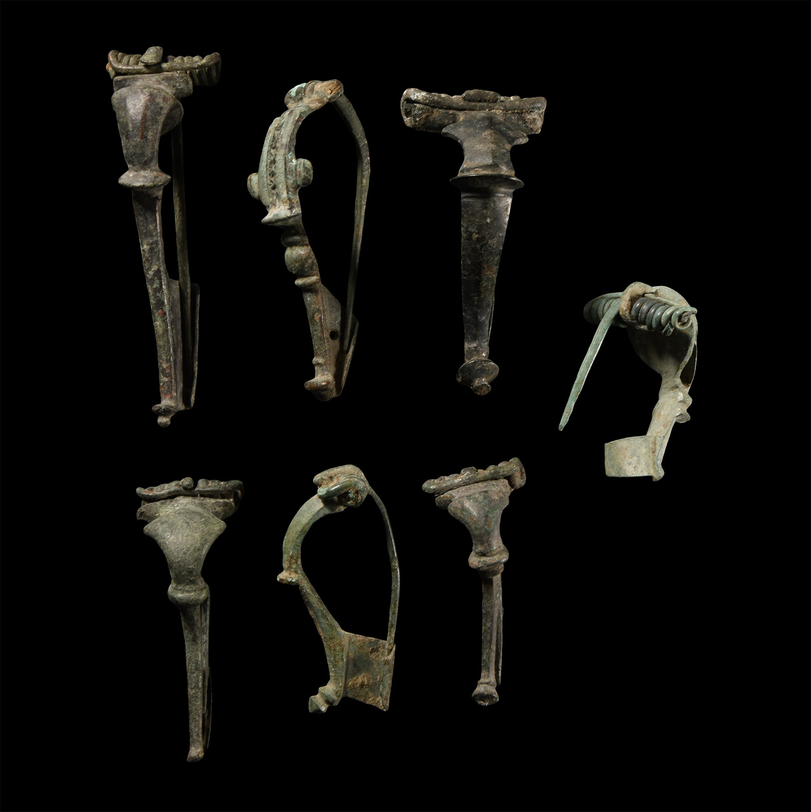 Roman Bronze Bow Brooch Colection