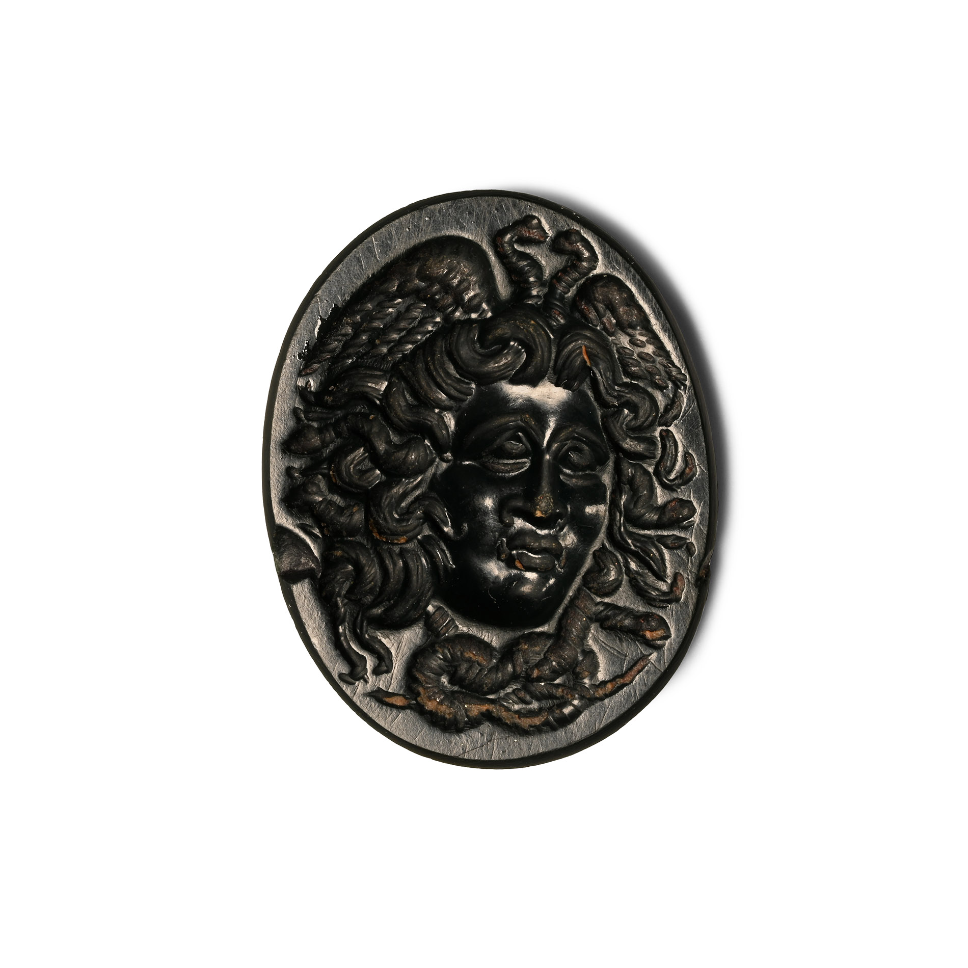 Graeco-Roman Green Jasper Gemstone with Medusa