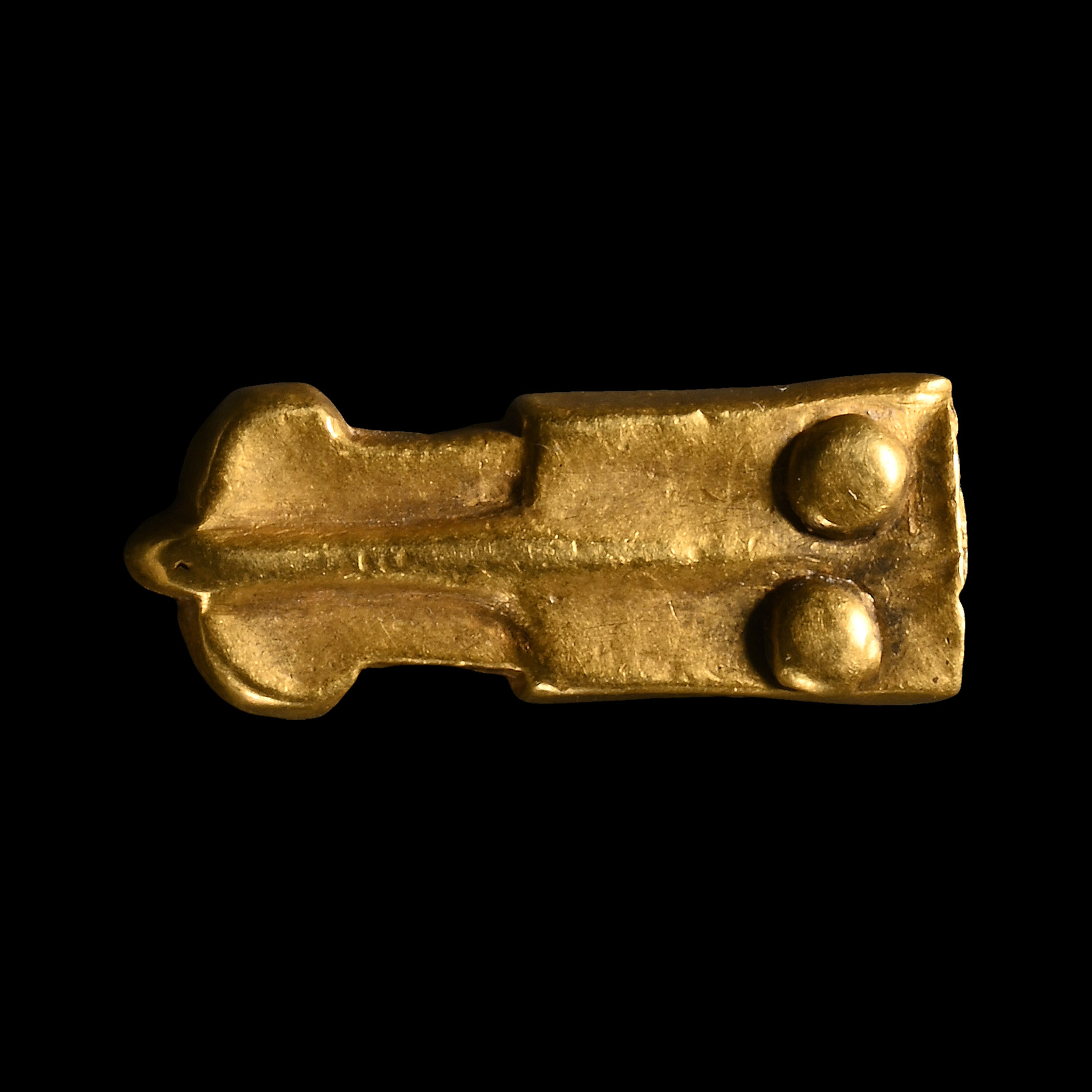 Medieval Gold Belt Buckle Strap End