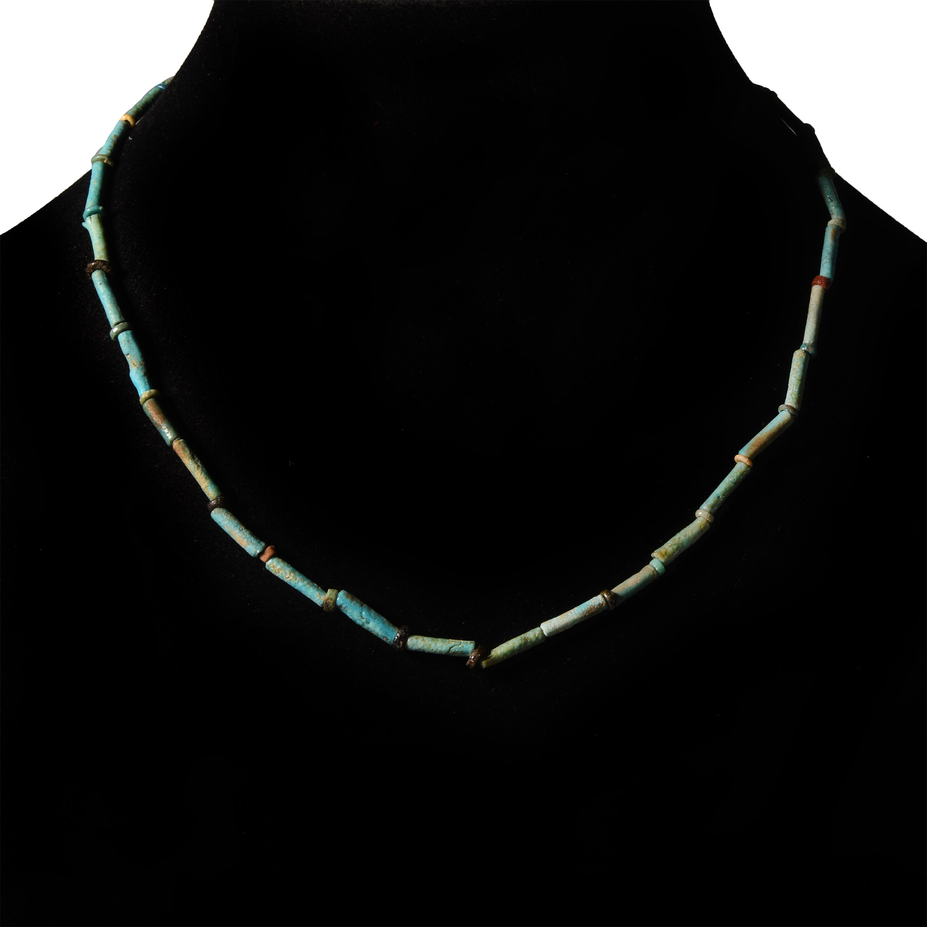 Egyptian Turquoise Faience Bead Necklace