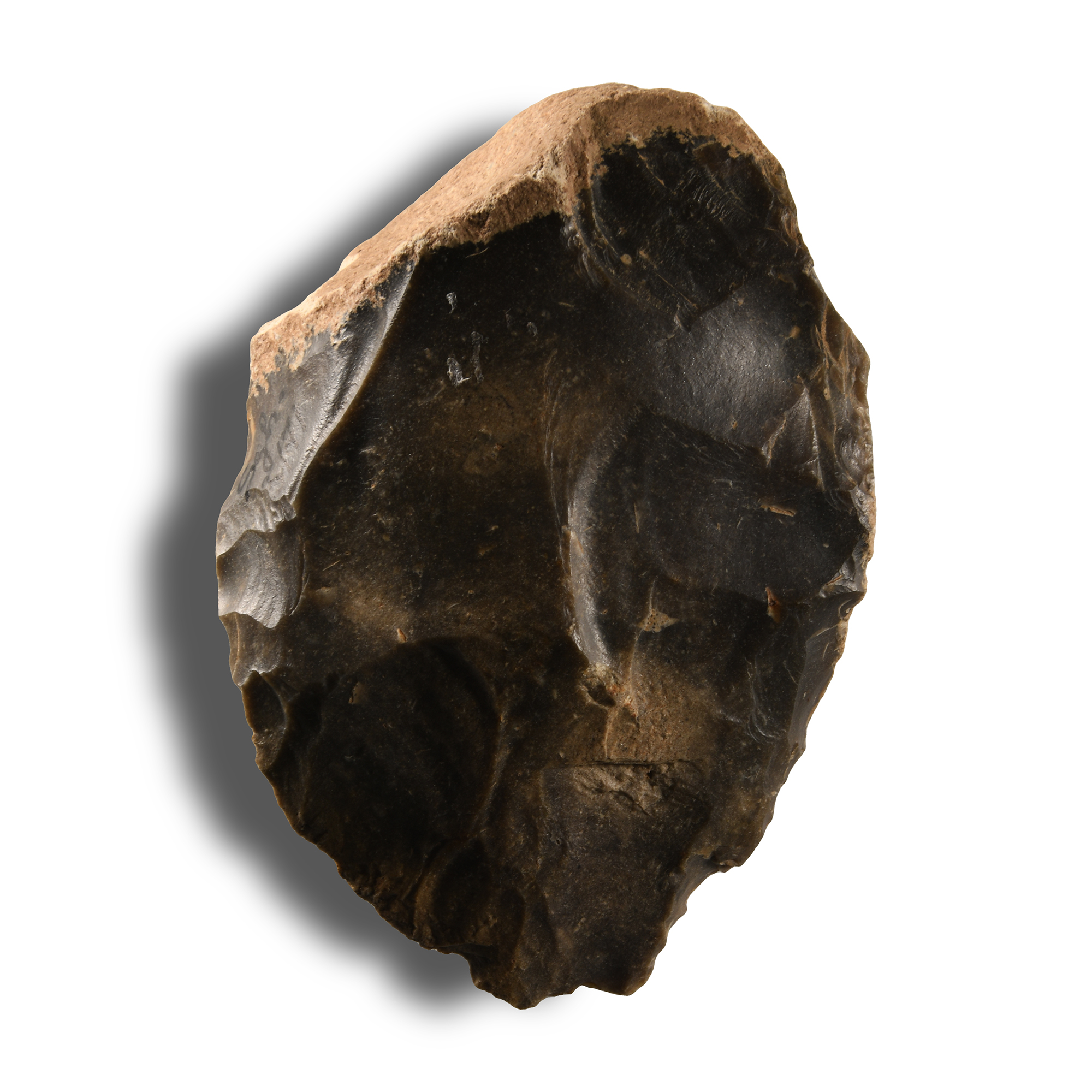 Stone Age 'Bergerac' Knapped Ovate Flint Handaxe