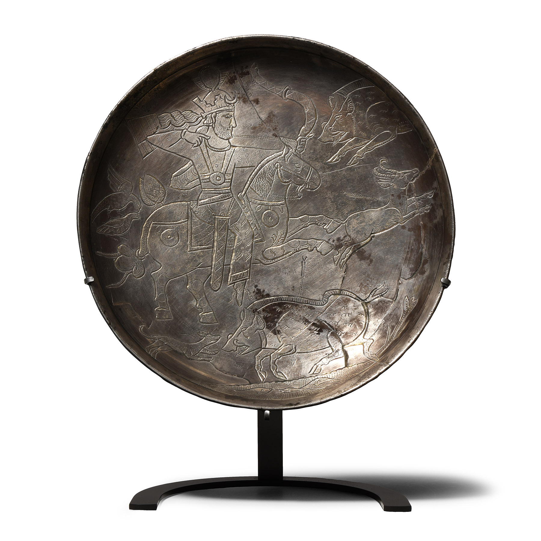 Sassanian Silver Plate with a Shah Hunting