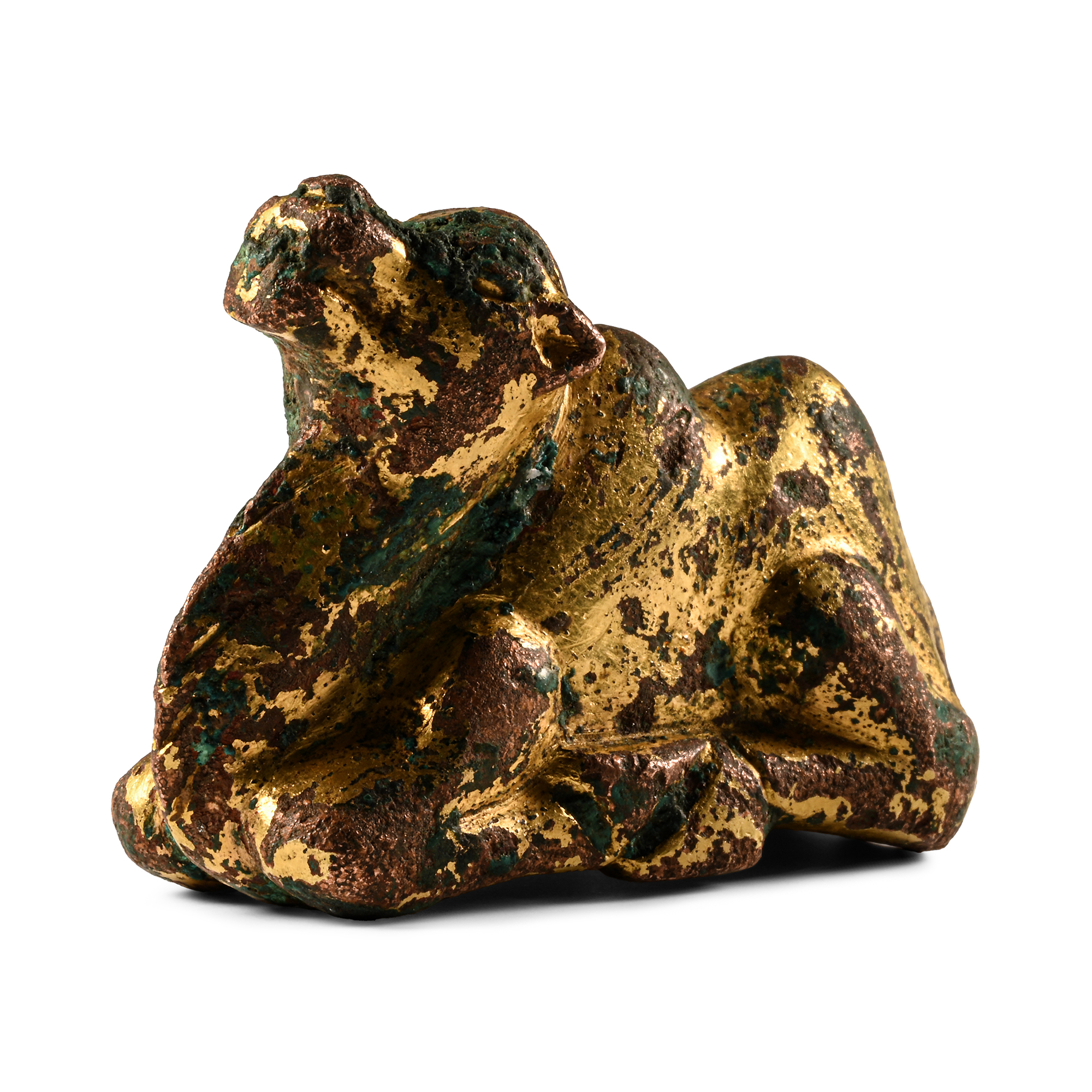 Chinese Gilt Copper Crouching Camel